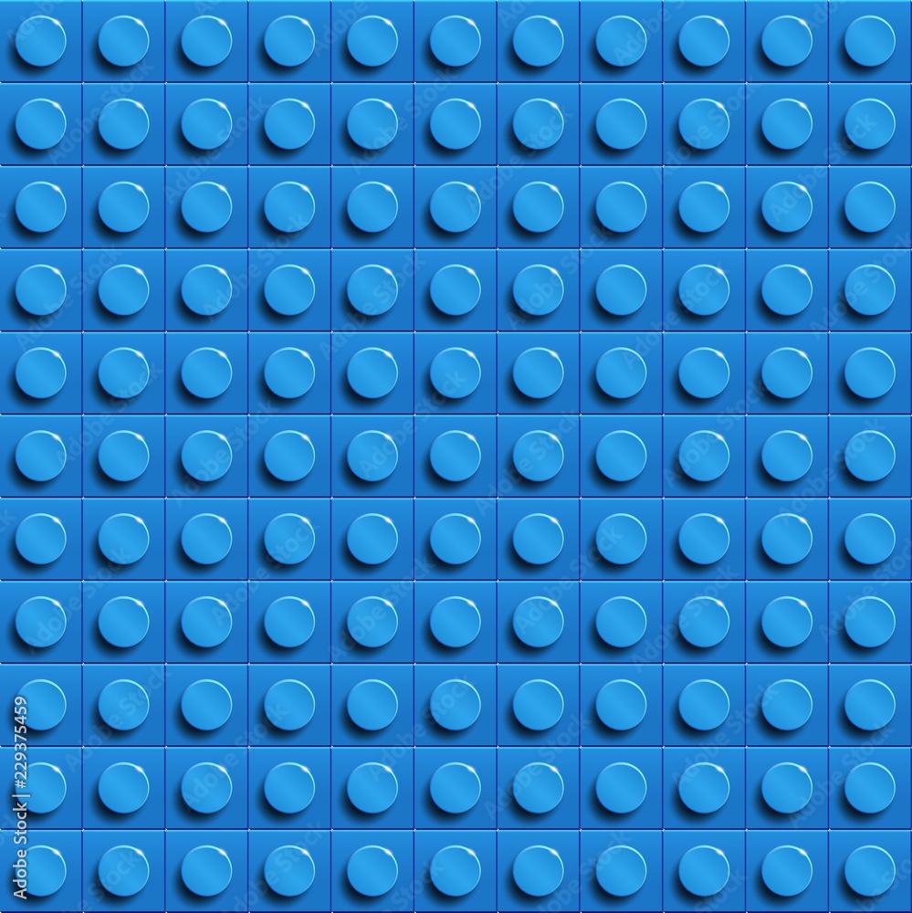 999x1000 Perfect vector background of closeup plastic gloss construction block. Blue. Blue plastic construction plate. 3D vector background from building bricks. Blue lego background Stock Vector