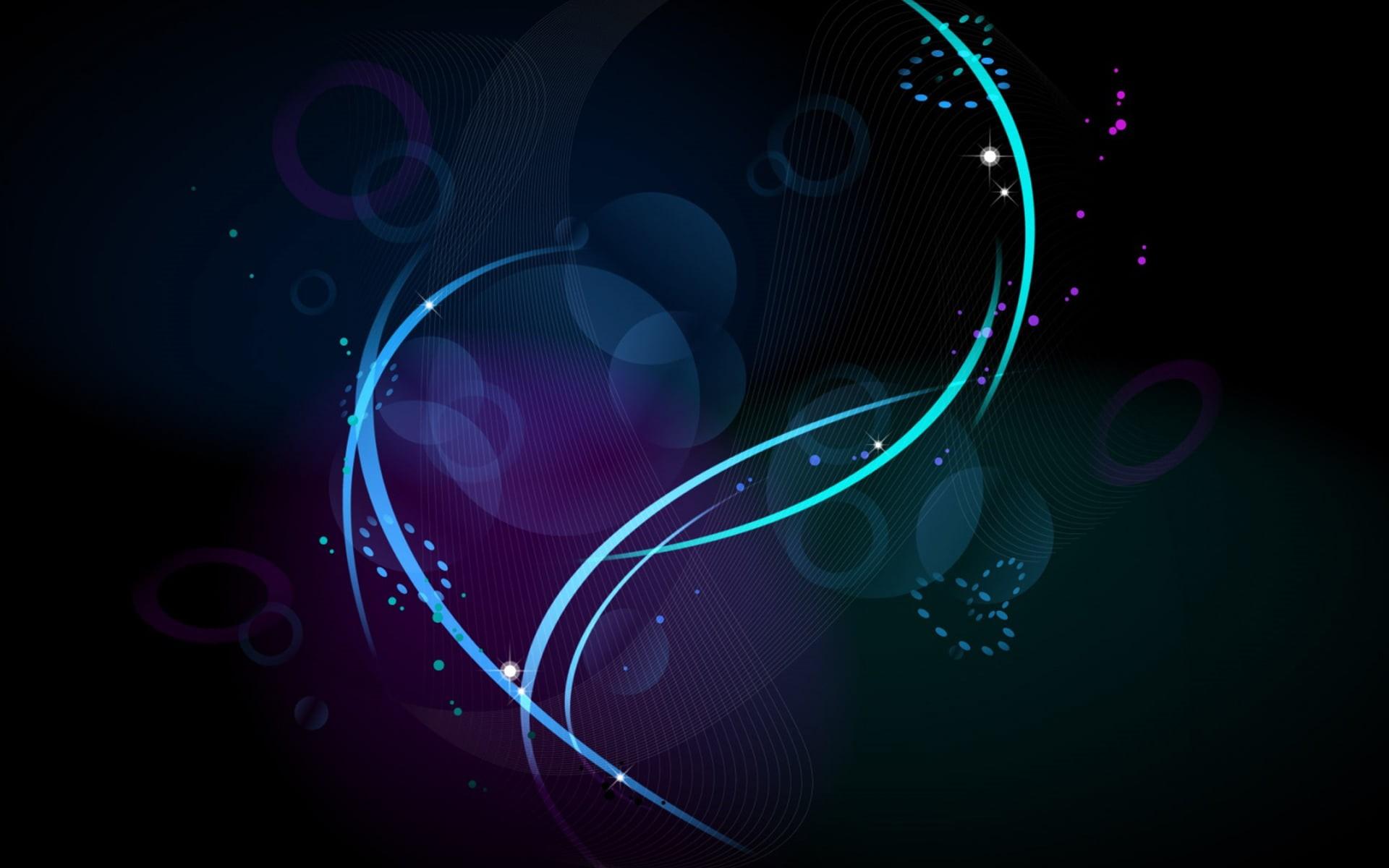 1920x1200 Wallpaper / flowing, shape, futuristic, connection, pattern, motion, wavy lines, black background, blue, water, night, power supply, 1080P, illuminated, science, studio shot free download
