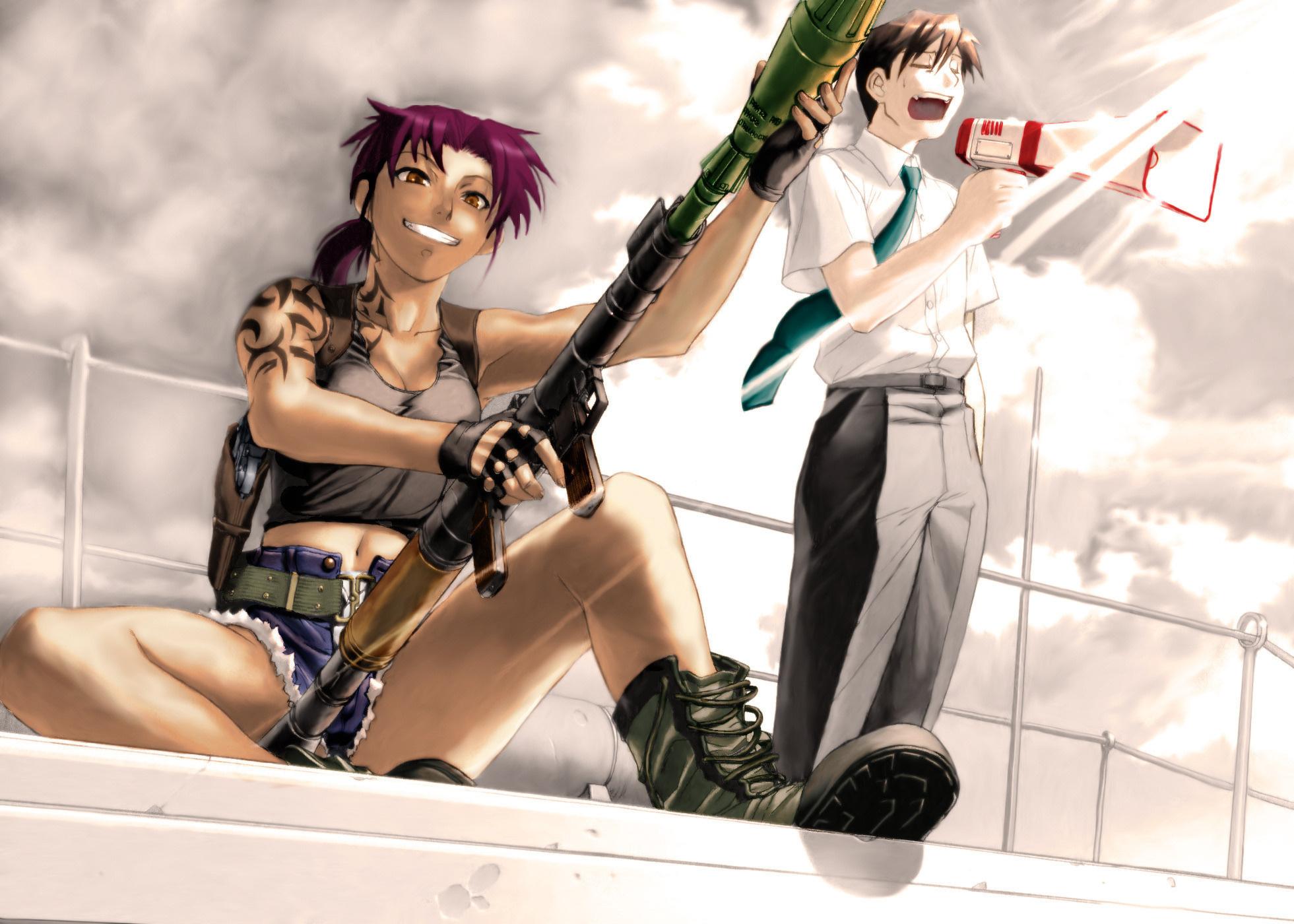 1961x1400 Wallpaper. Anime. photo. picture. Black lagoon, pirates of the black lagoon, revy, rock