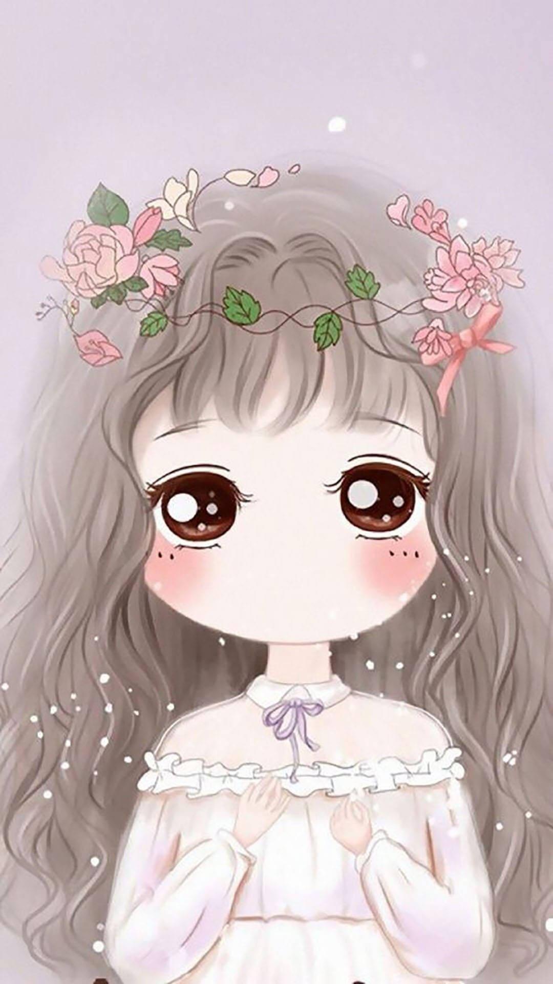 1080x1920 Download Kawaii Cute Girly Flower Crown Wallpaper