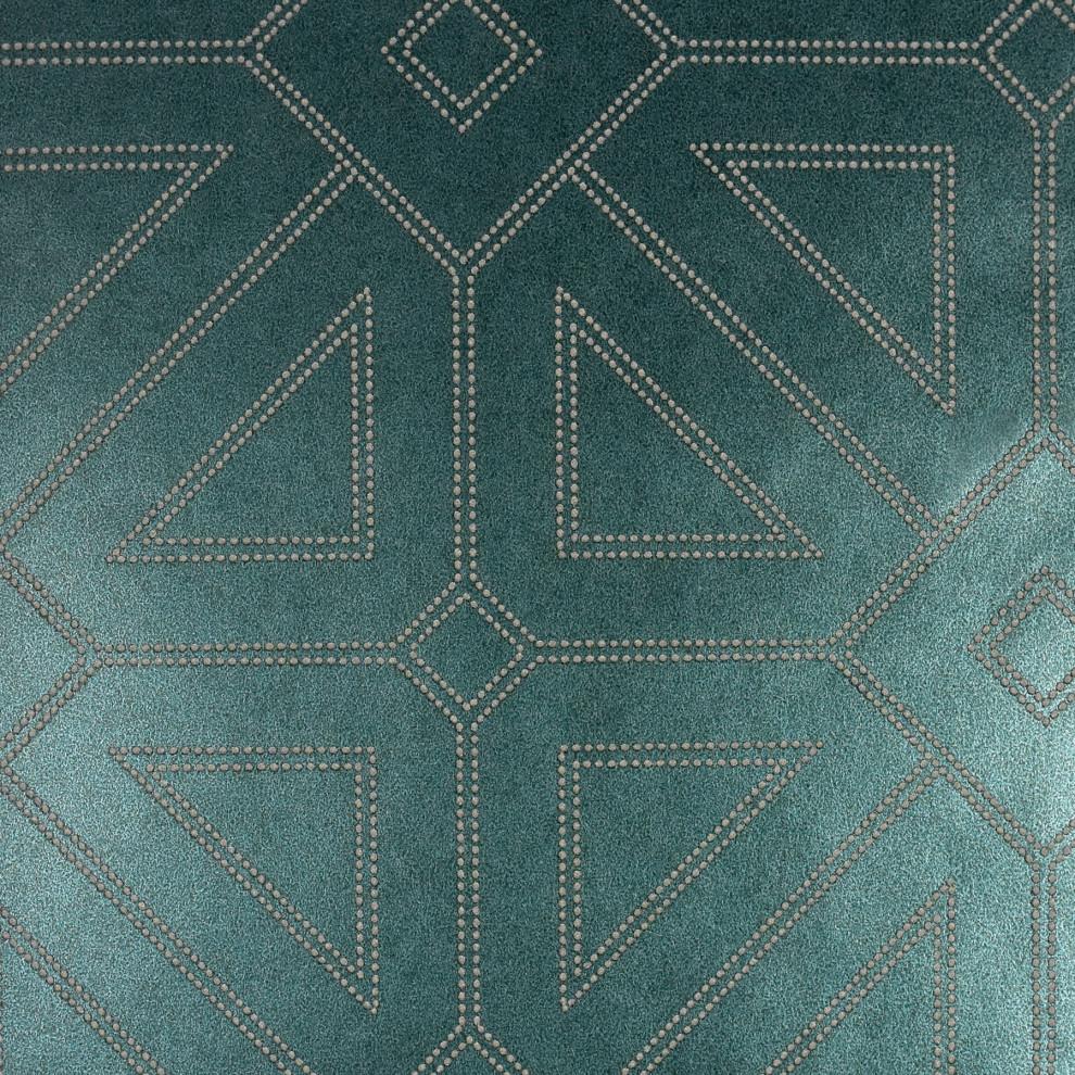 990x990 Voltaire Dark Green Geometric Wallpaper Brewster Home Fashions