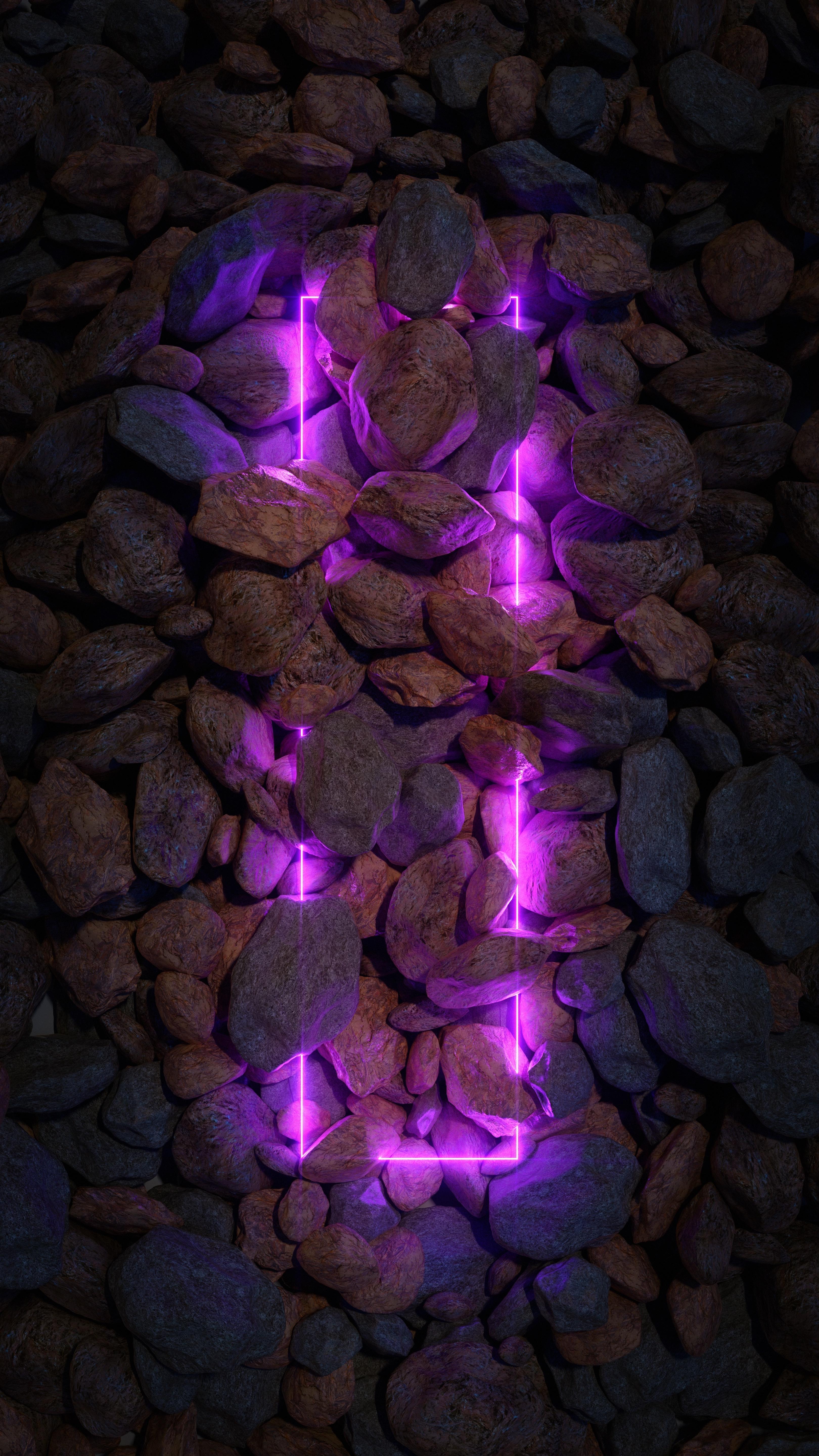 3240x5760 Wallpaper Neon Stone, Neon, Android, Neon Lighting, Purple, Background Free Image