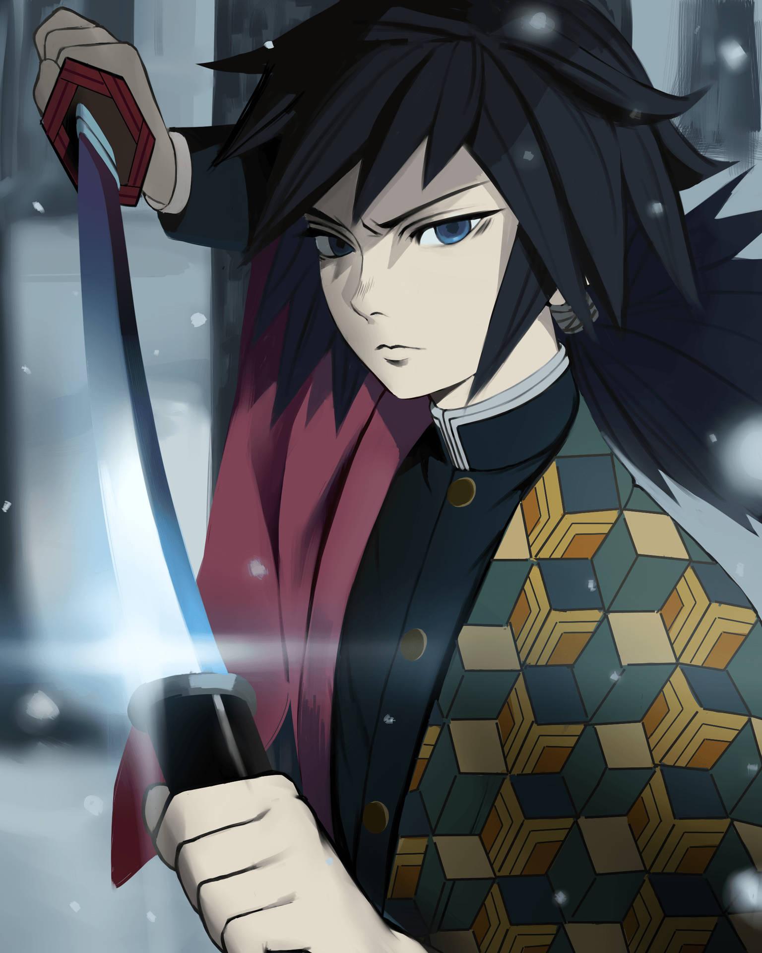 1536x1920 Download Giyuu Tomioka And Shiny Sword Wallpaper