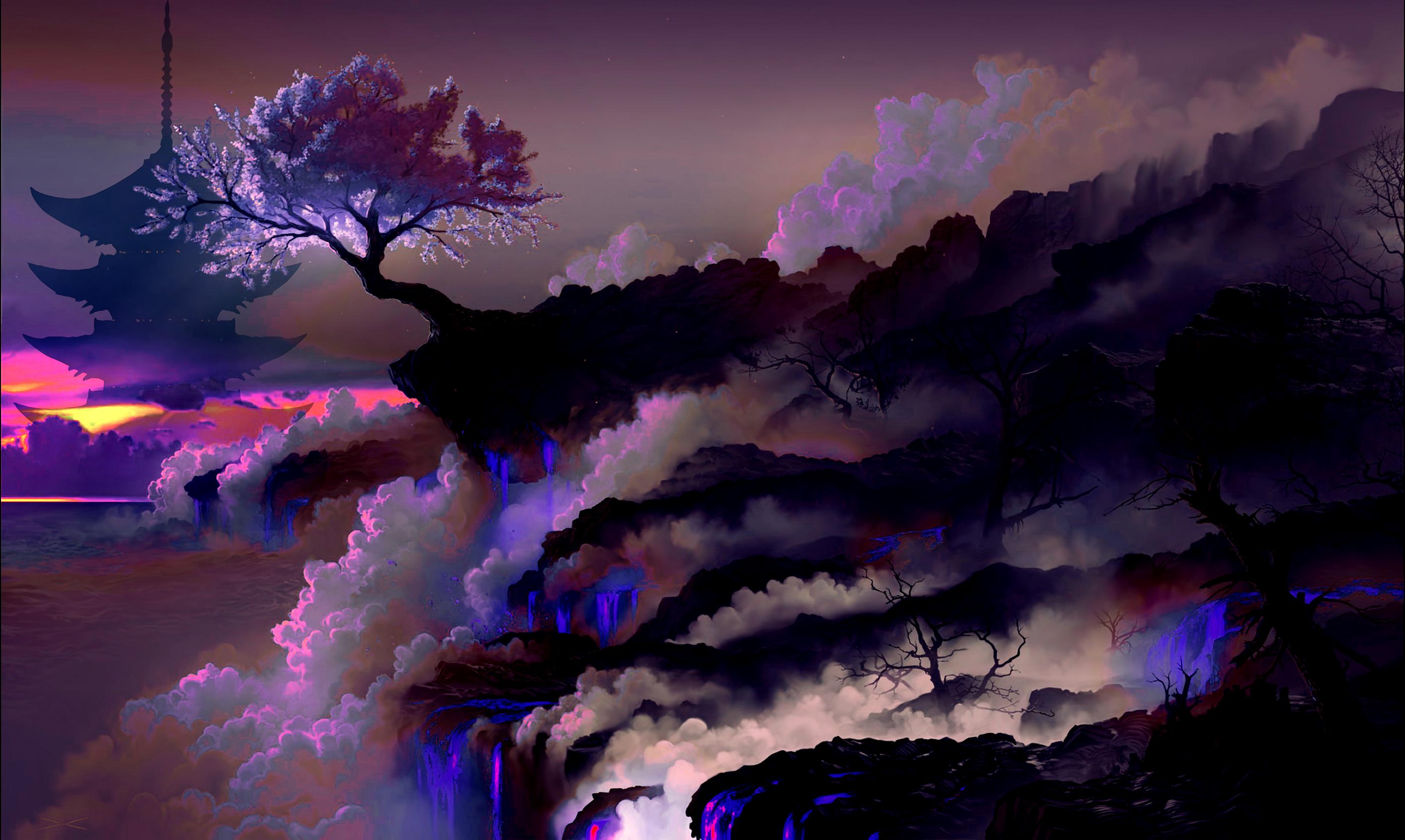 2836x1696 Night Tree