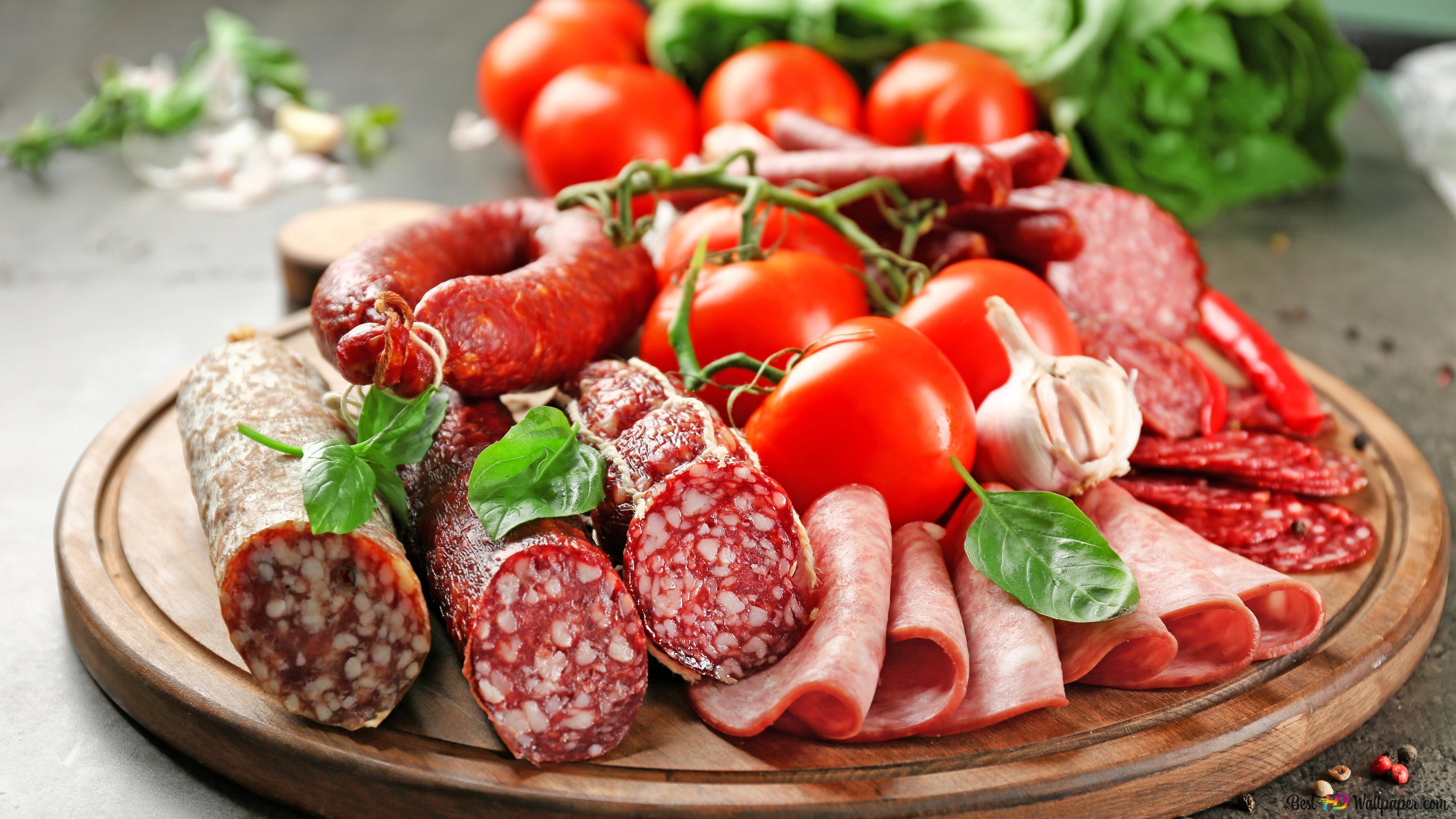 3554x1999 Meat And Tomato 4K wallpaper download