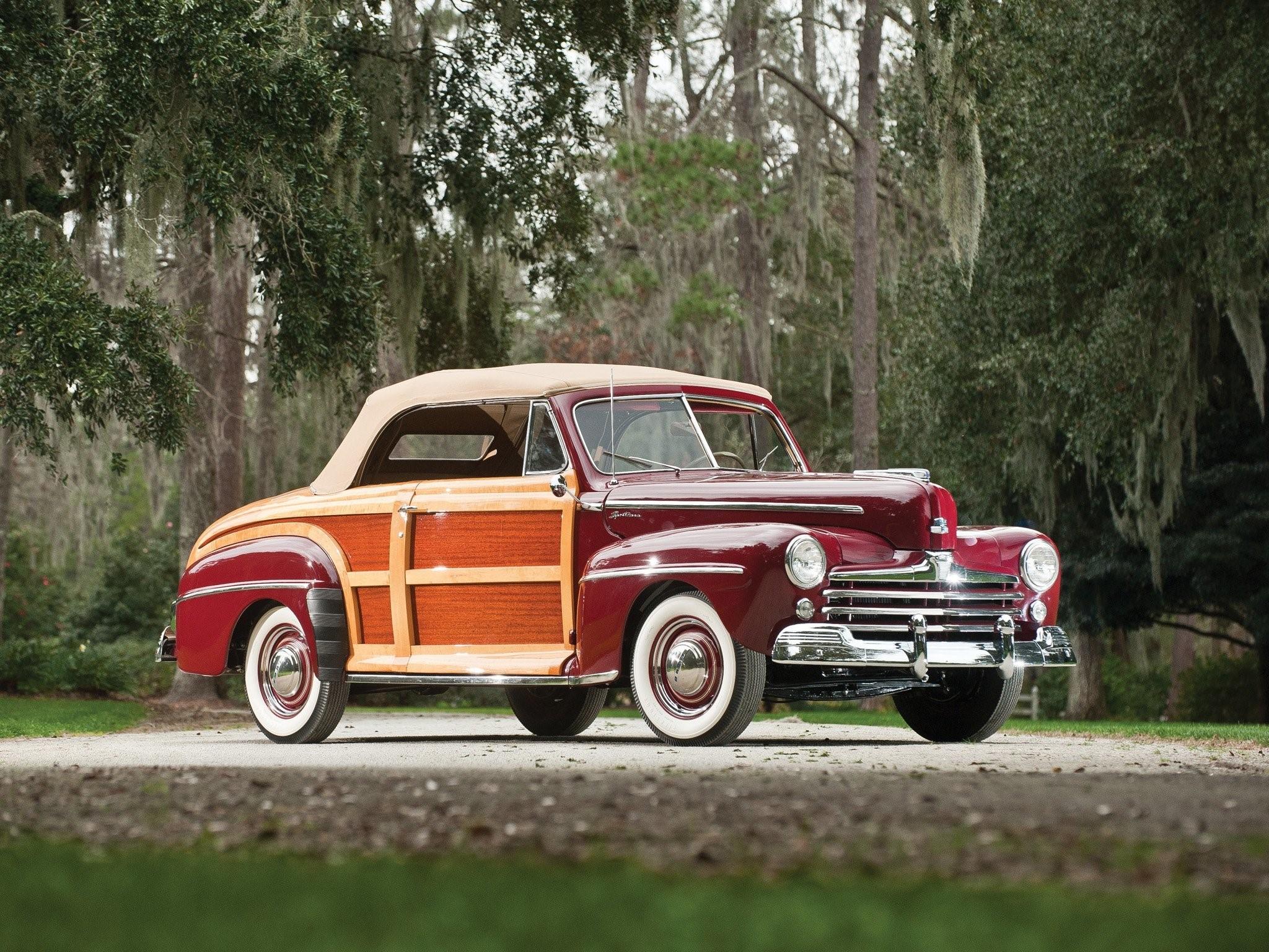2048x1536 1948 Super Deluxe Sportsman Convertible classic, Retro, Ford, Red Gallery HD Wallpaper