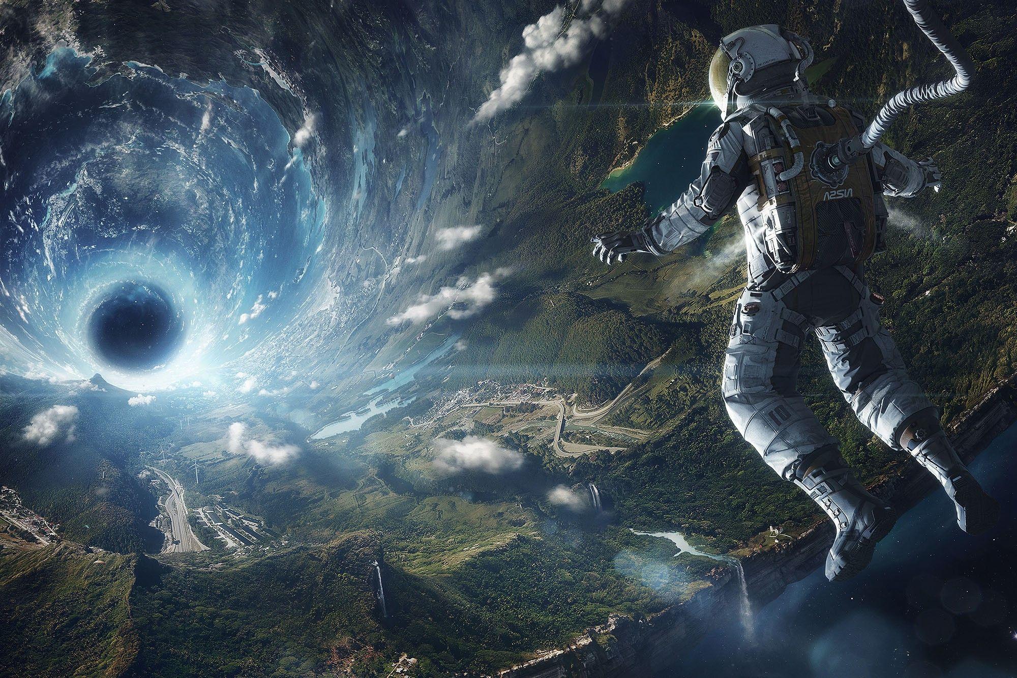 2000x1333 anime, Fantasy Art, Space, Earth, Astronaut, Tunnel Wallpaper HD / Desktop and Mobile Background