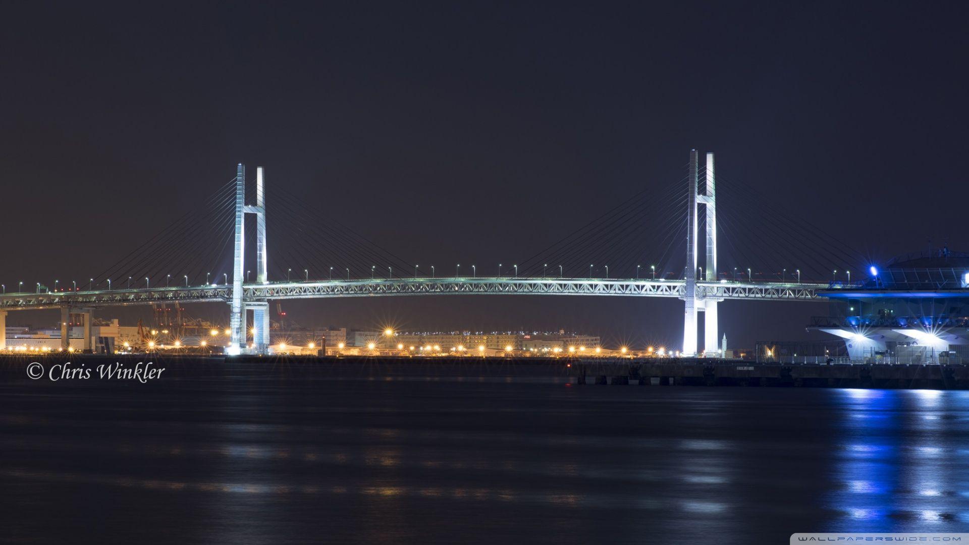 1920x1080 Yokohama Bay Bridge at Night ❤ 4K HD Desktop Wallpaper for 4K Ultra