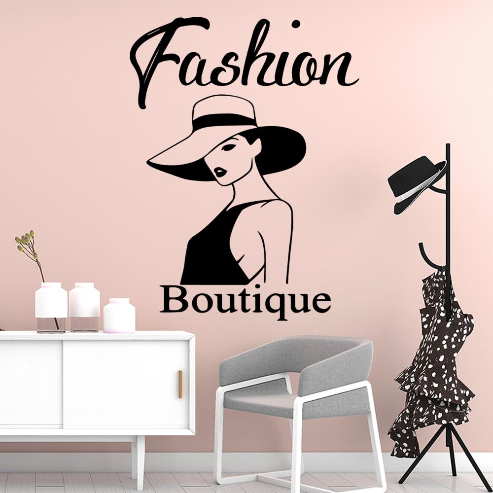 1000x1000 Creative Fashion Boutique Woman Pvc Wall Decals For Girl Rooms Stickers Wallpaper Background Wall Art Decal Naklejki