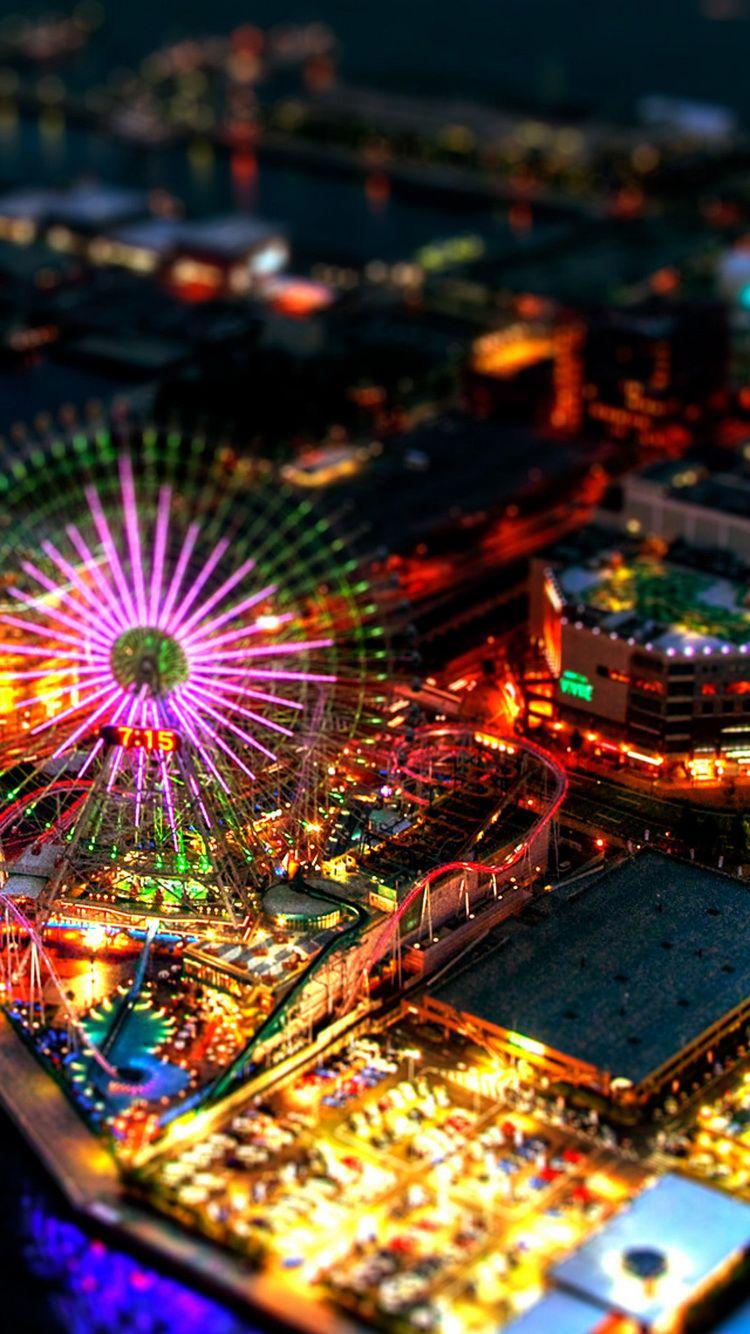 750x1334 iPhone BGs Amusement Park Yokohama Japan Night IPhone 6 Wallpaper