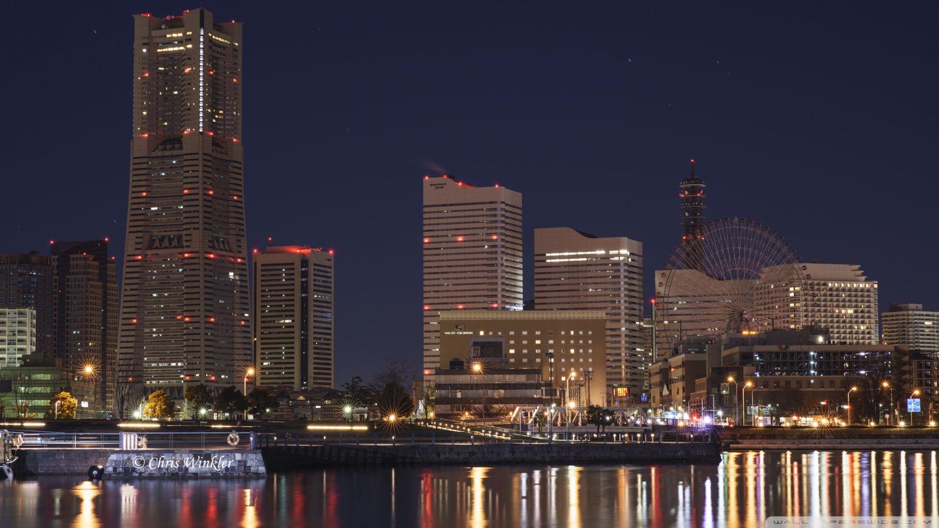 1920x1080 Minato Mirai 21 at Night, Yokohama, Japan ❤ 4K HD Desktop Wallpaper