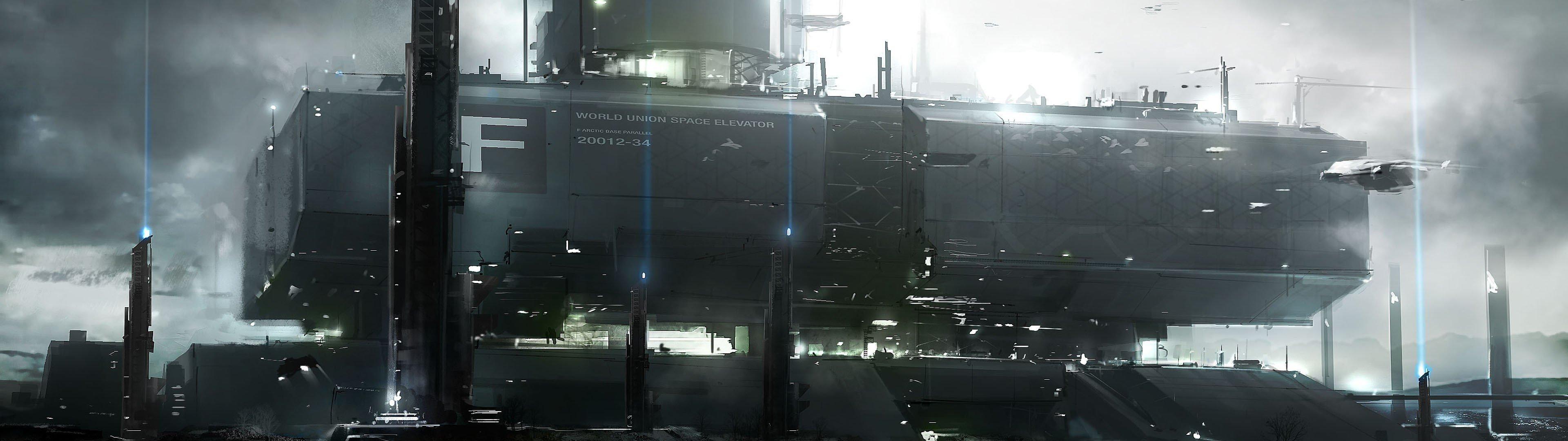 3840x1080 Awesome Futuristic city free wallpaper for dual monitor 3840x1080 PC