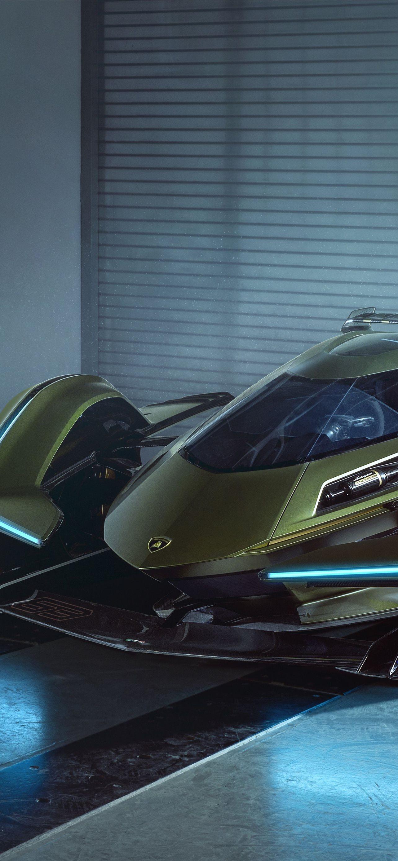 1284x2778 Green car Lamborghini Lambo V12 Vision Gran Turism. iPhone Wallpaper Free Download