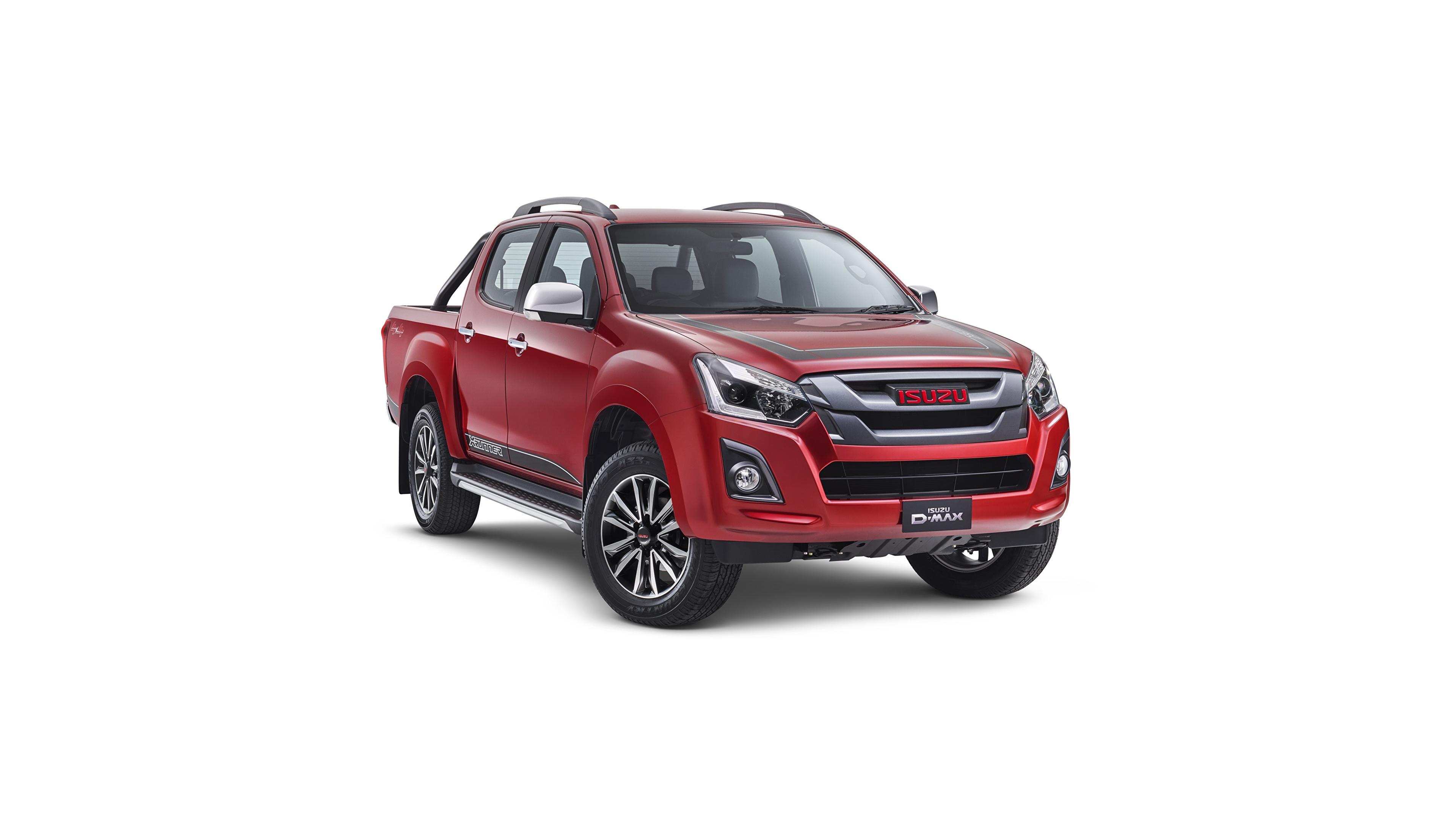 3840x2160 Photo Isuzu D MAX Pickup Red Cars Metallic White 3840x2160
