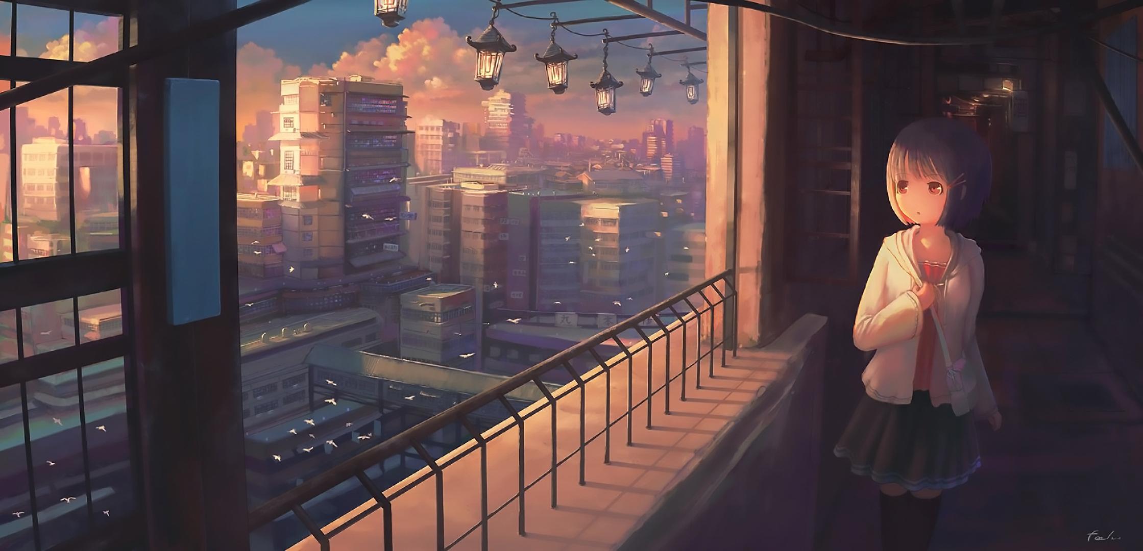 2239x1080 Anime Original HD Wallpaper by ふぃーる