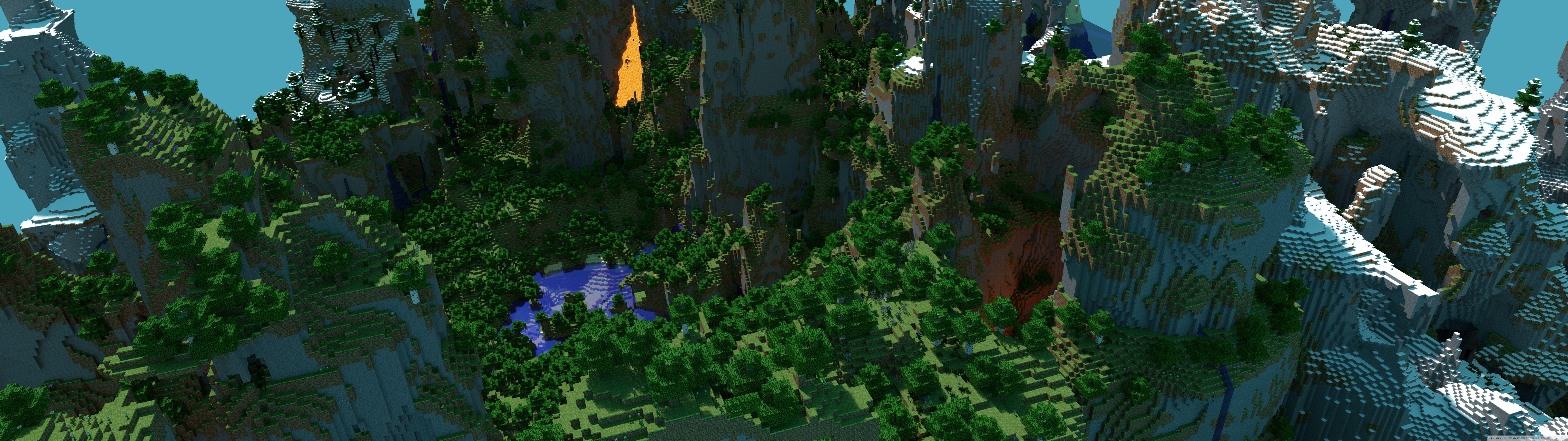 7680x2160 Minecraft Landscape ❤ 4K HD Desktop Wallpaper for • Wide & Ultra
