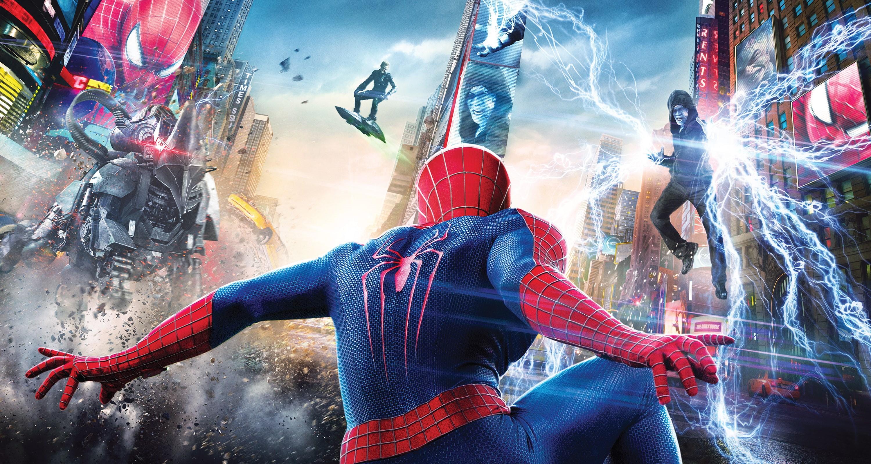 3000x1600 Wallpaper / Film, Build, The Amazing Spider Man Wallpaper, Dillon, Times Square, Spider Man, Clothing, Real People, Man, Max, Women, Standing, Marvel, Fun, Picture Free Download