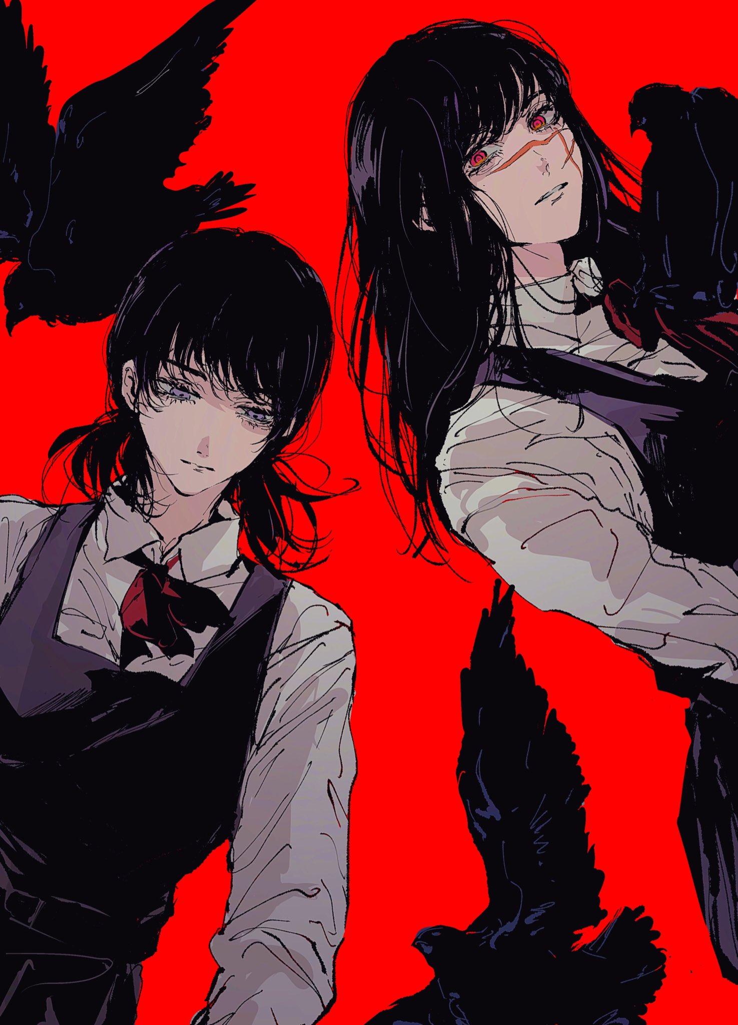 1475x2048 yoru and mitaka asa (chainsaw man) drawn by yukke_(nama29_umai)