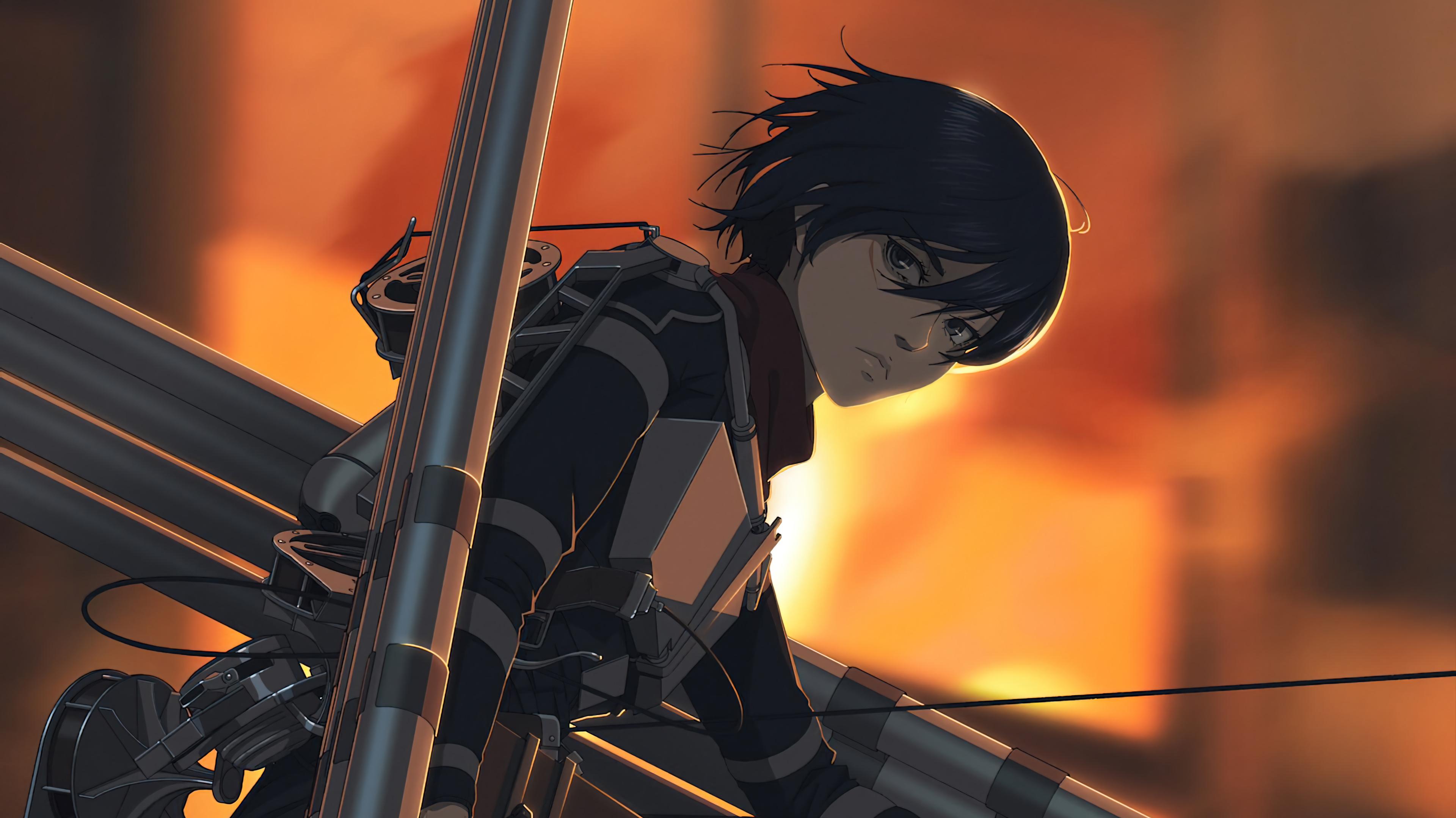 3840x2160 Mikasa Ackerman. Attack on Titan 4K Ultra HD Anime Wallpaper