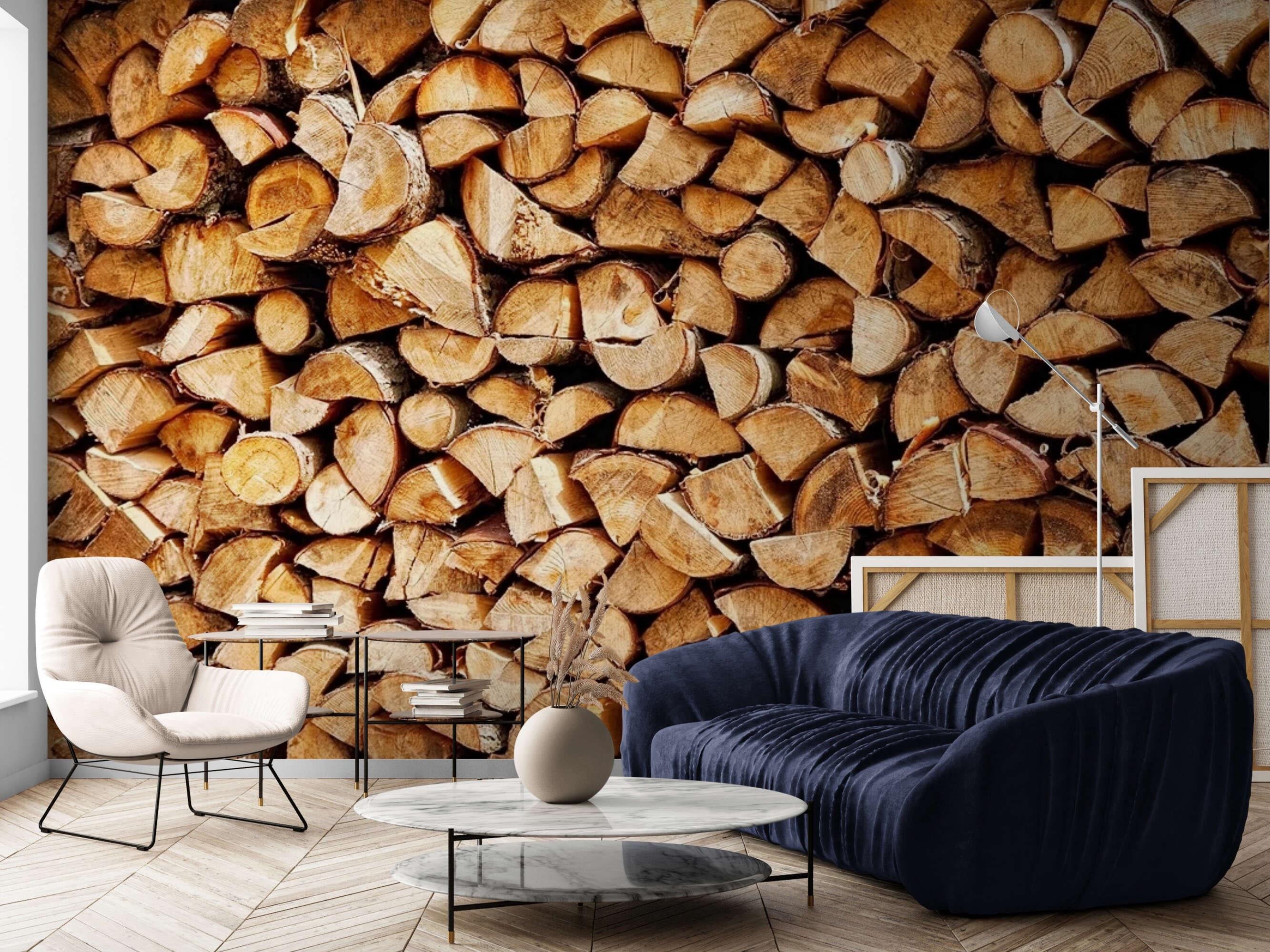 2666x2000 Removable Wallpaper & Peel and Stick Wallpaper Firewood Wall