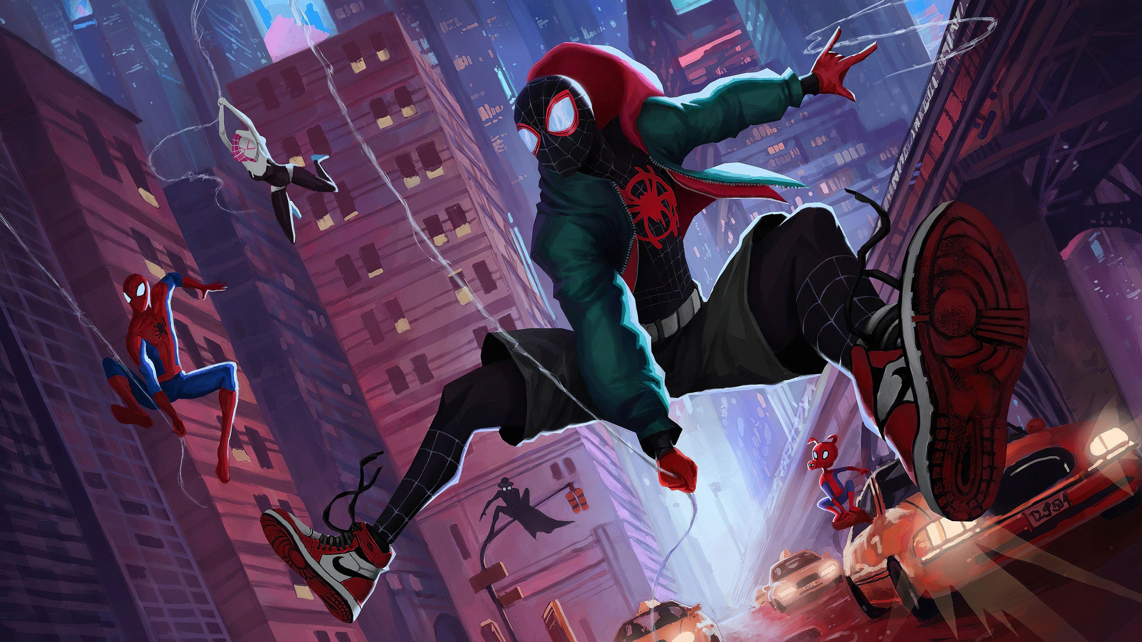 3840x2160 Movie Spider Man: Into The Spider Verse Gwen Stacy Marvel Comics Miles Morales #Spider Ham #Sp. Marvel 4k Wallpaper, Marvel Comics Wallpaper, Marvel Wallpaper Hd