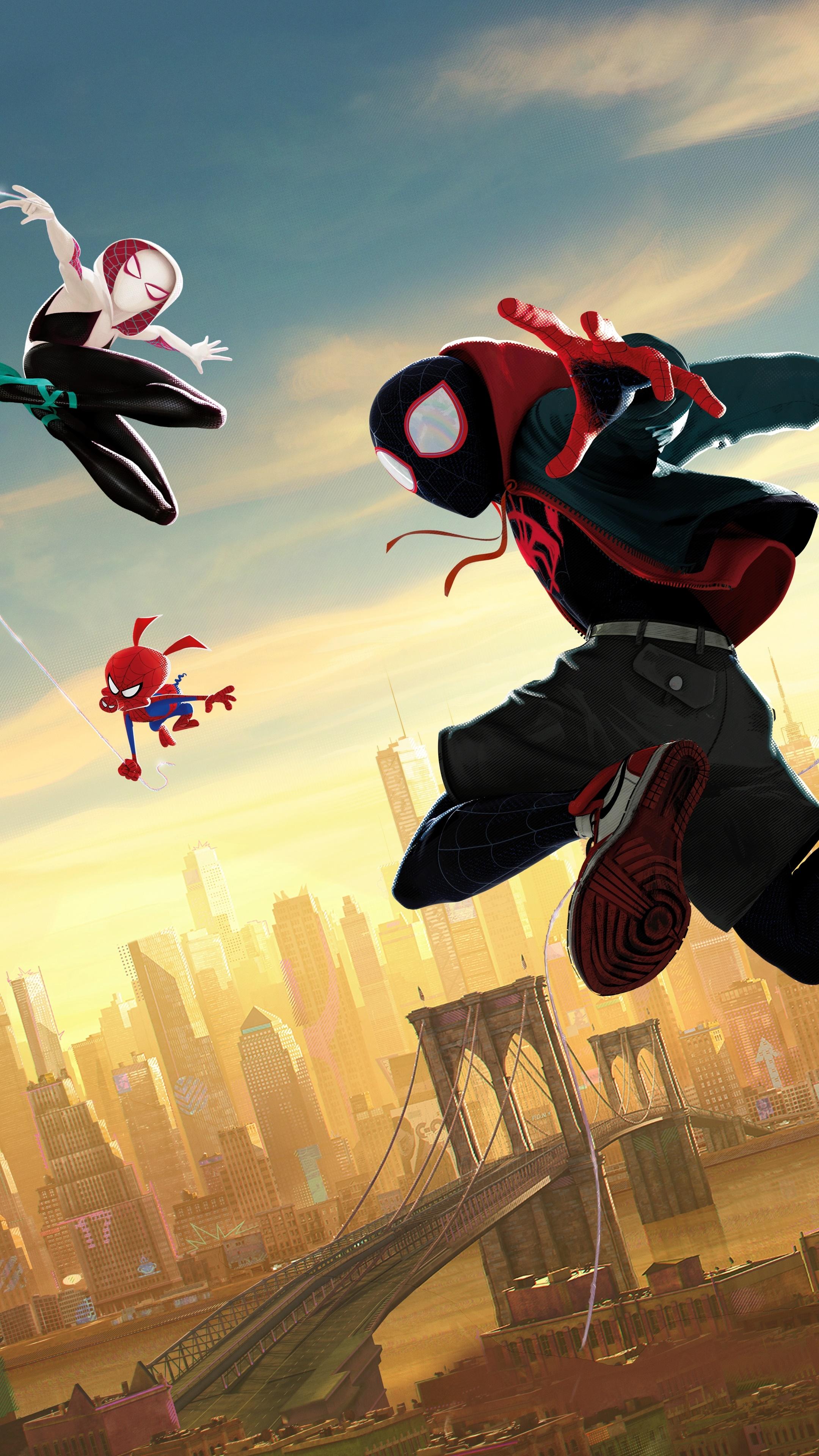 2160x3840 Wallpaper / Movie Spider Man: Into The Spider Verse Phone Wallpaper, Spider Gwen, Miles Morales, Spider Man, Peter Parker, Spider Ham, 2160x3840 Free Download