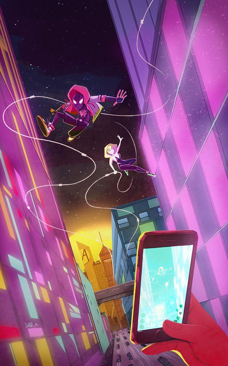 750x1200 Miles and Gwen by Margaux Saltel. Marvel spider gwen, Marvel spiderman art, Wallpaper