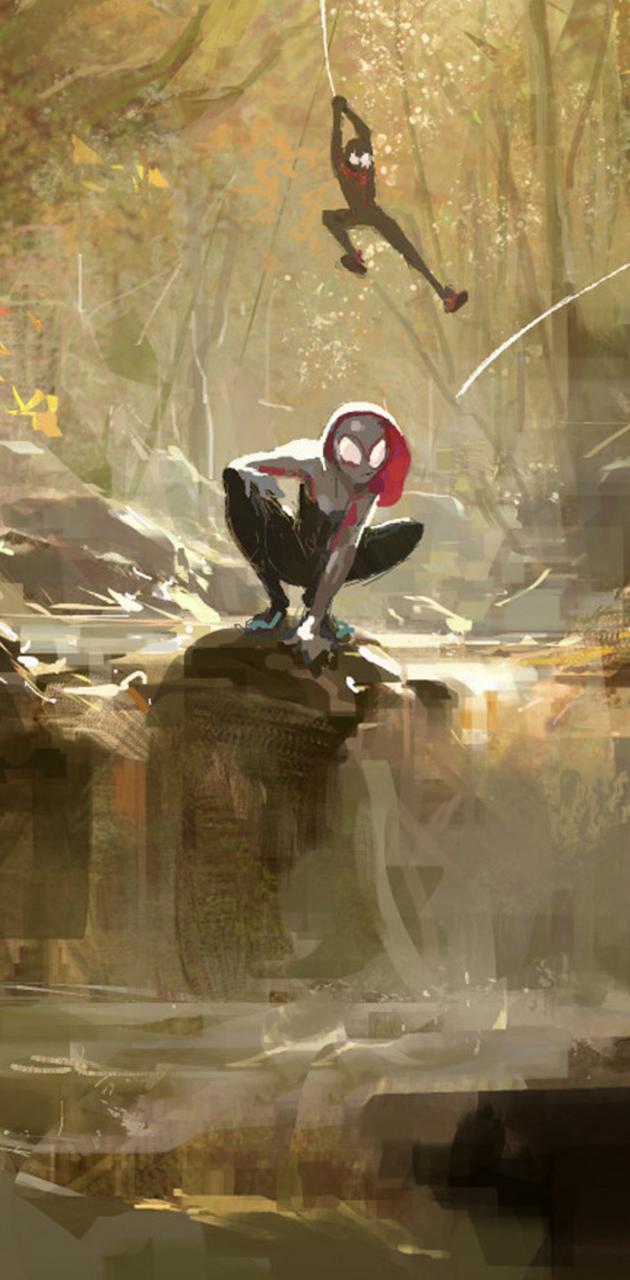 630x1280 4K Miles and Gwen wallpaper