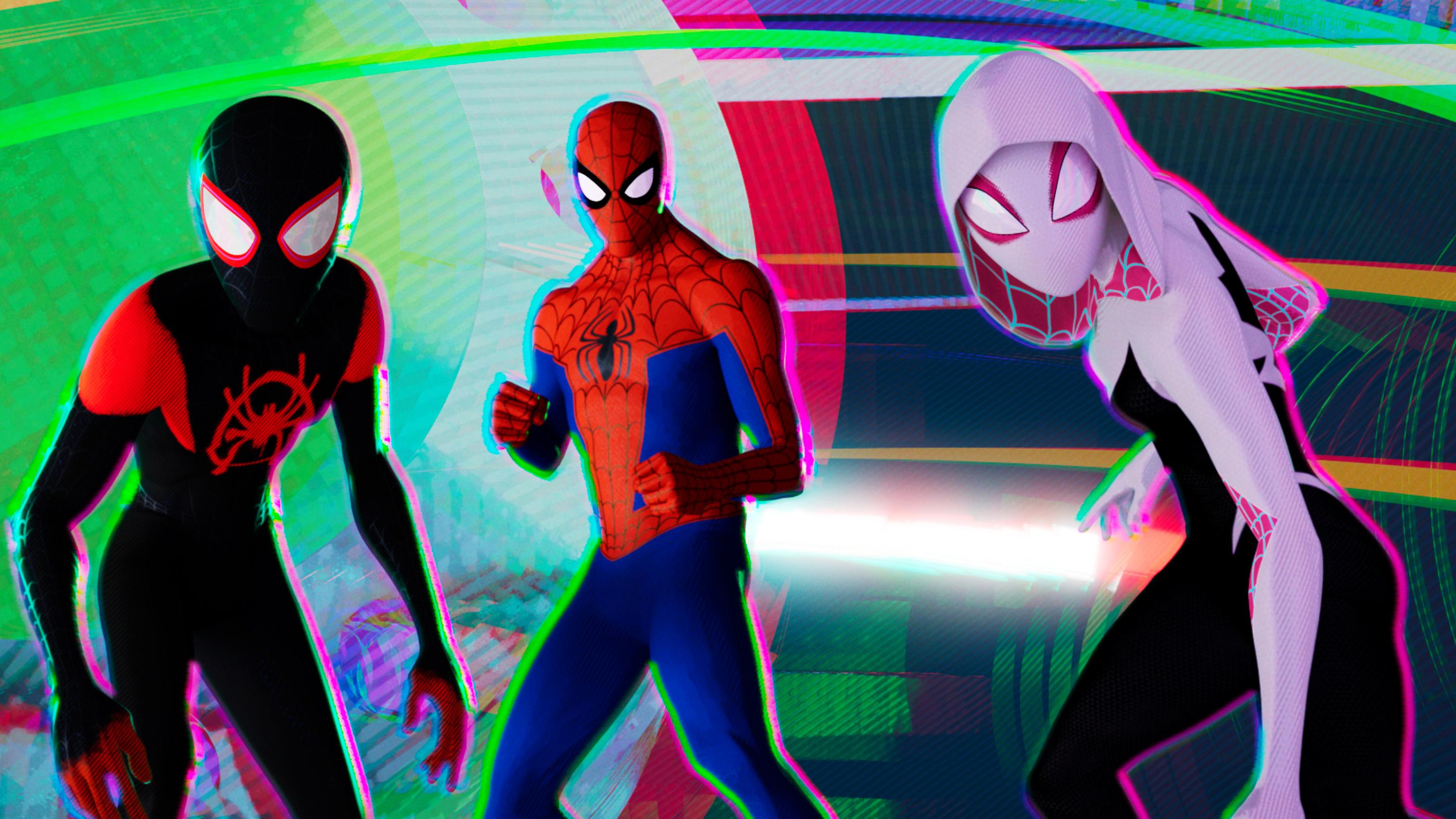 3128x1760 Mobile wallpaper: Spider Man, Movie, Miles Morales, Spider Gwen, Spider Man: Into The Spider Verse, 451130 download the picture for free