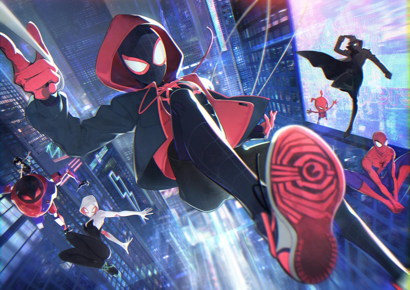 1412x1000 Spider Gwen, Spider Man, Peni Parker