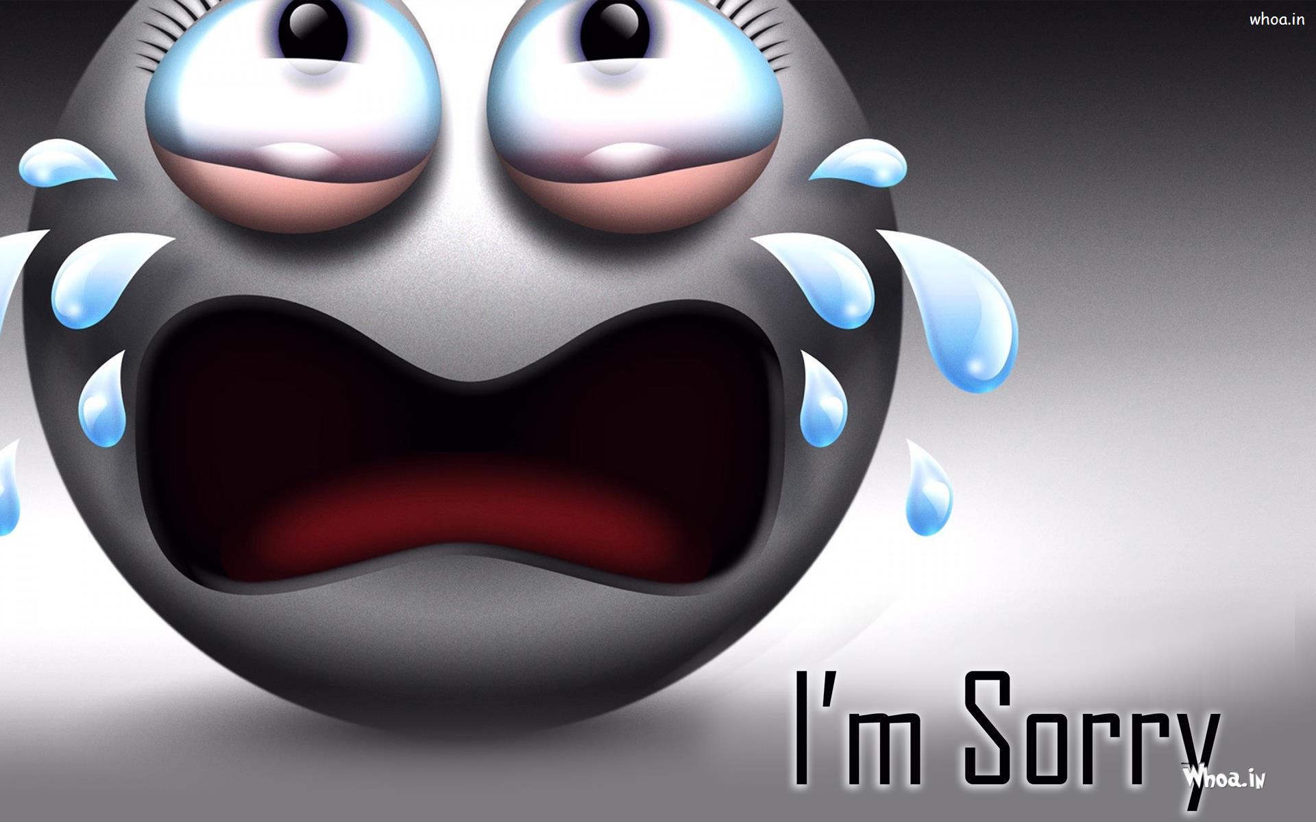 1920x1200 I M Sorry 3D HD With Sad Smily Face Wallpaper