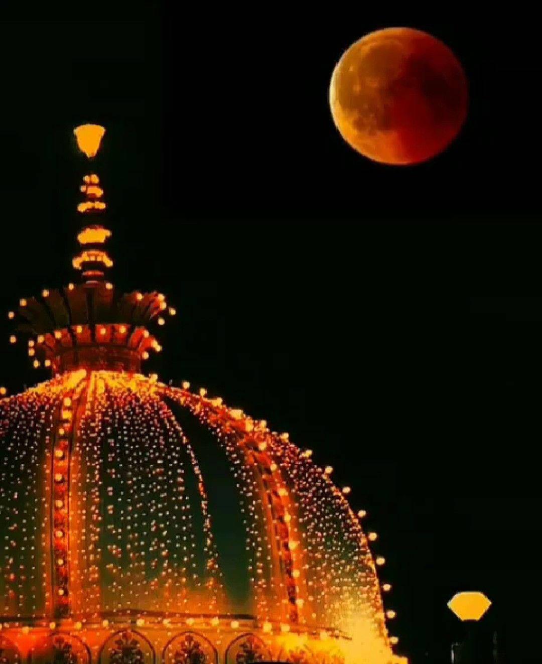 1080x1323 Download Ajmer Shrine Red Moon Wallpaper