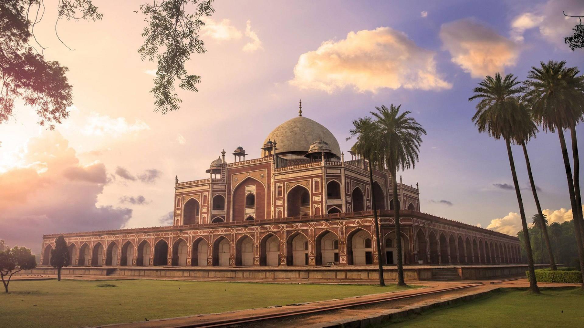 1920x1080 Download Delhi Humayun's Tomb Sunset Wallpaper