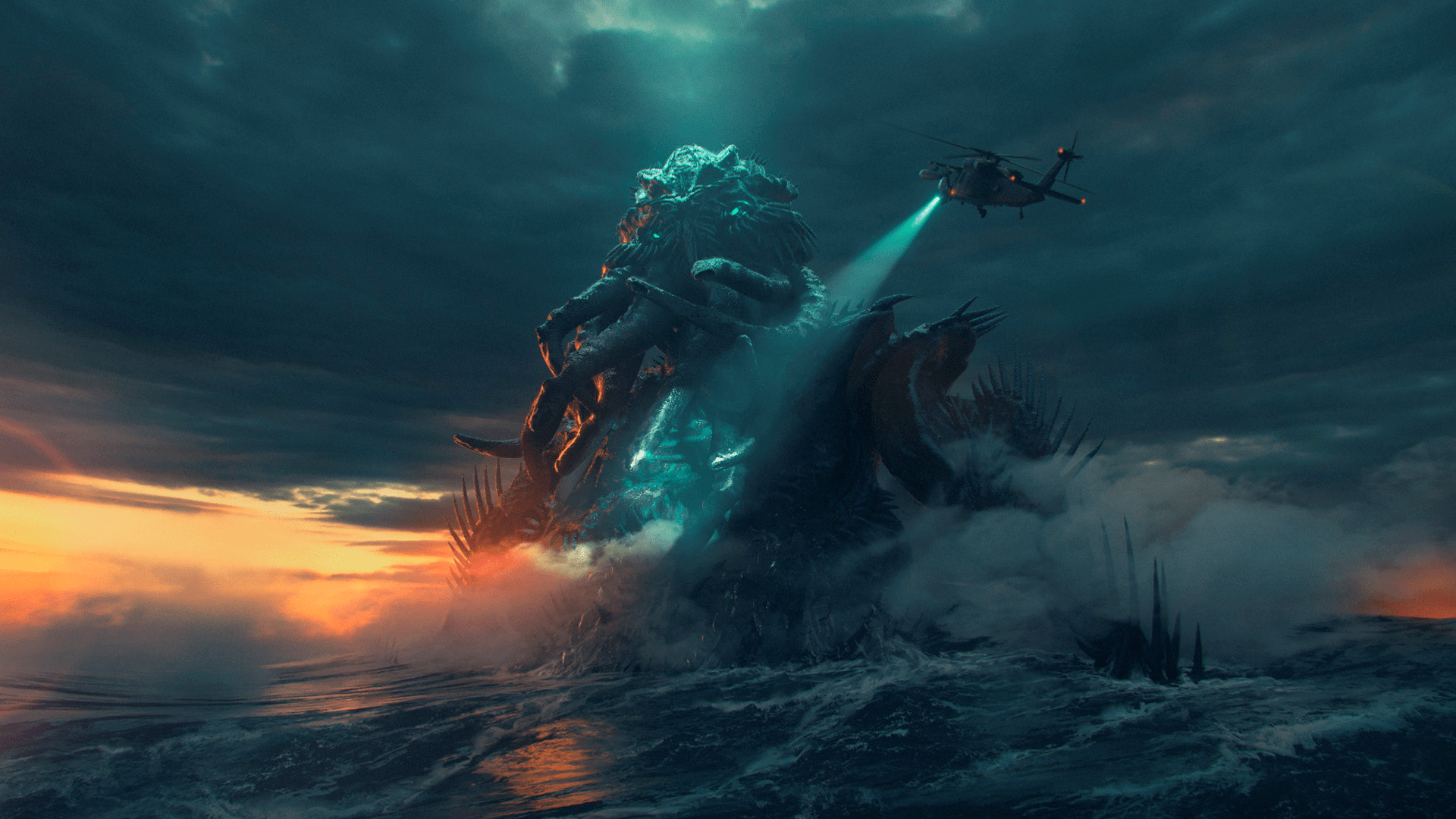 1920x1080 Wallpaper / Cthulhu, call of cthulhu, artwork, creature, horror, helicopter, vehicle free download