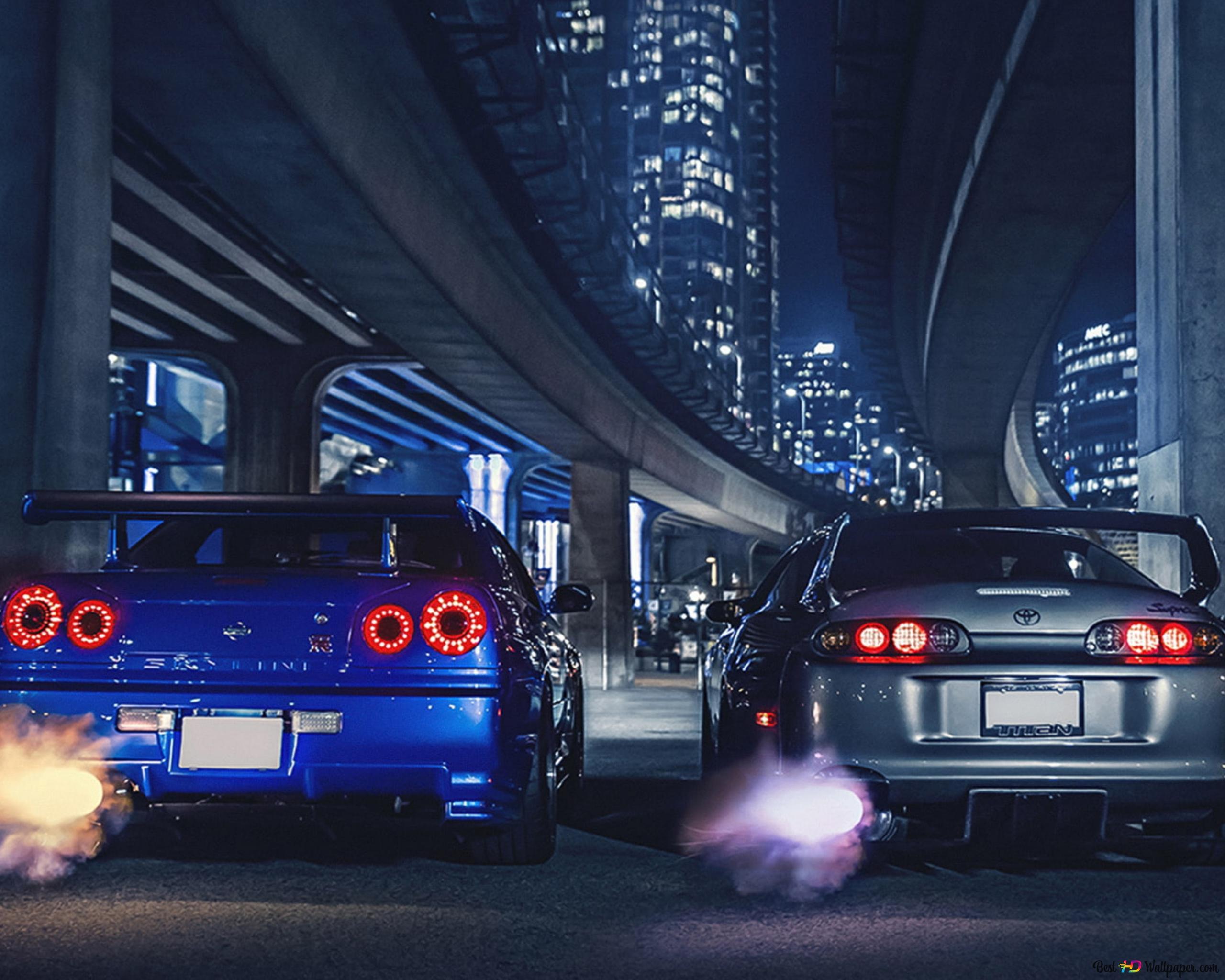 2560x2048 Toyota Supra Mk4 Nissan Skyline Gt R R34 4K Wallpaper Download