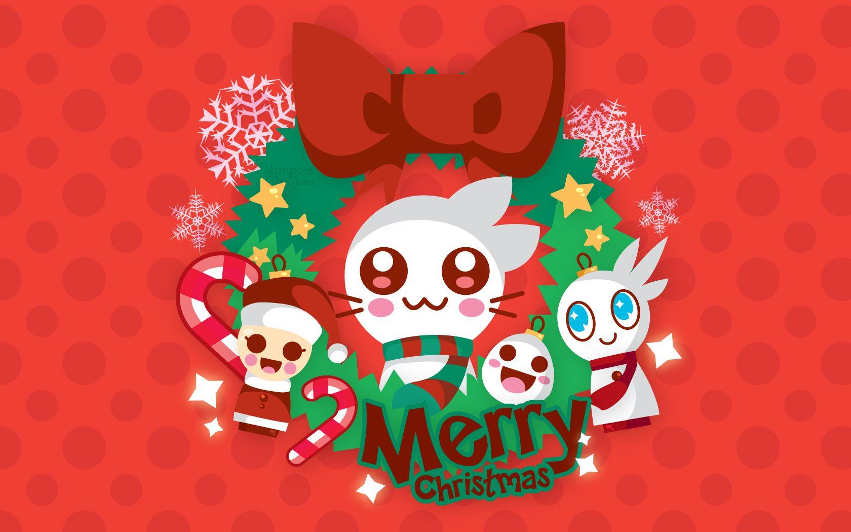Wallpaper Pusheen Christmas Day Kawaii Cuteness Cartoon Background   Download Free Image