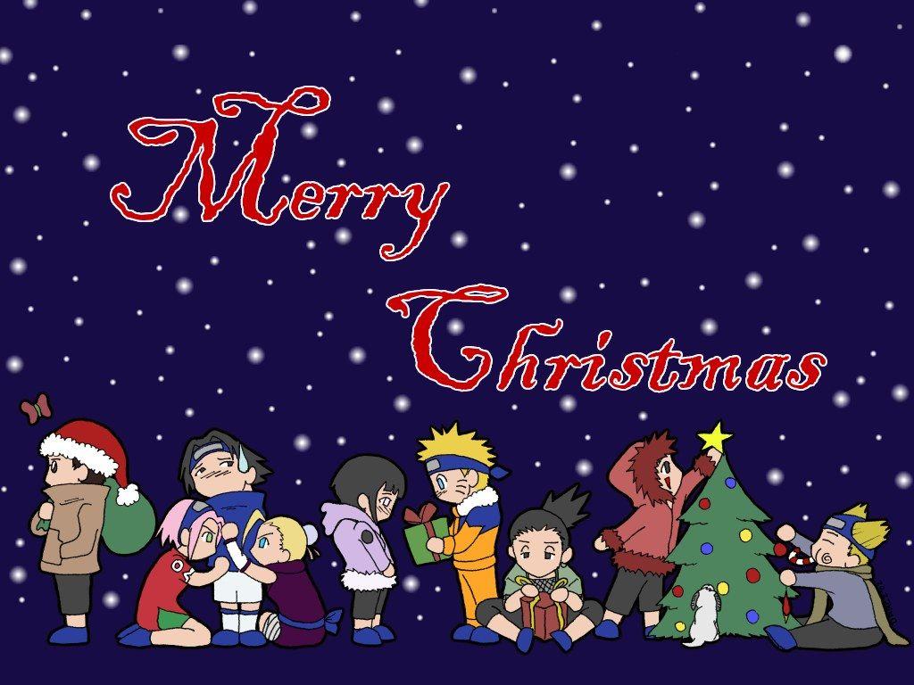 1024x768 Merry Christmas Anime Chibi Naruto #traffic Club