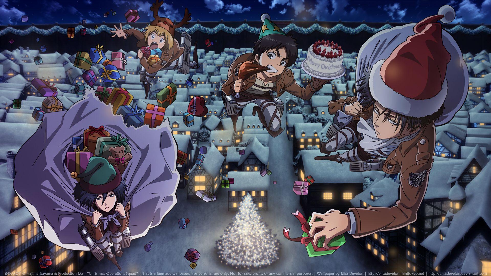 Attack On Titan Christmas Wallpapers - Top Free Attack On Titan Christmas  Backgrounds - WallpaperAccess
