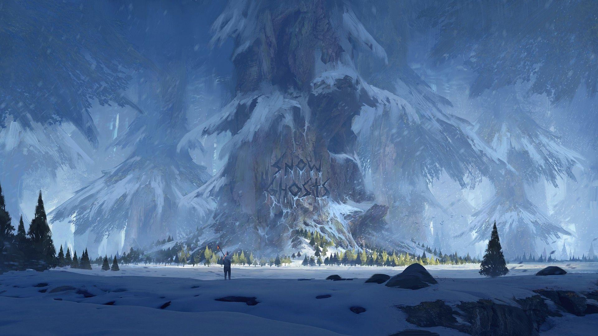 1920x1080 thomas stoop artwork trees snow mrsuicidesheep ghosts wallpaper