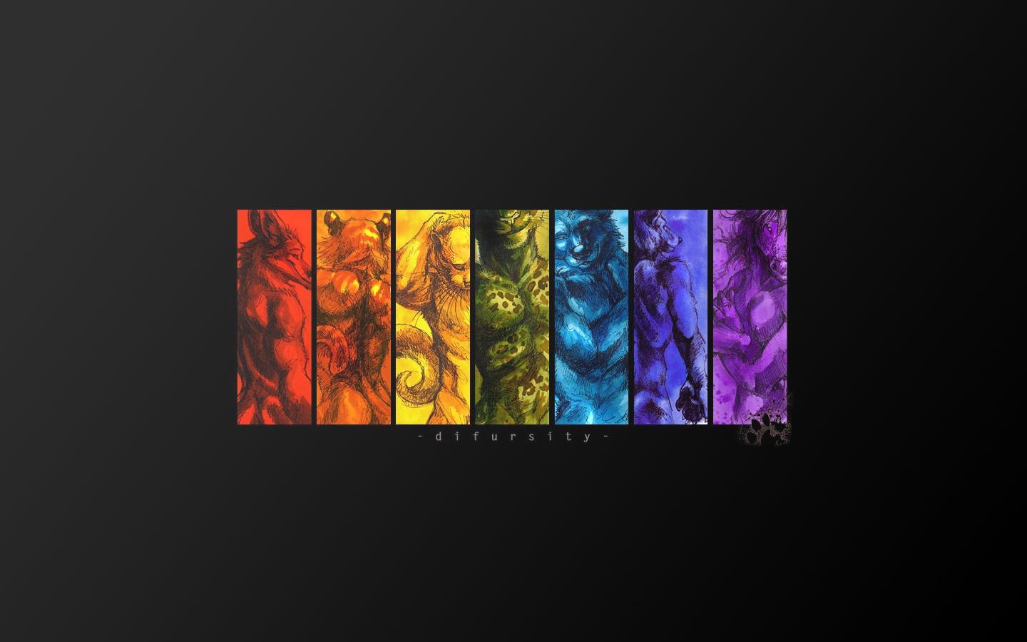 1440x900 Free download Rainbows Furry Wallpaper