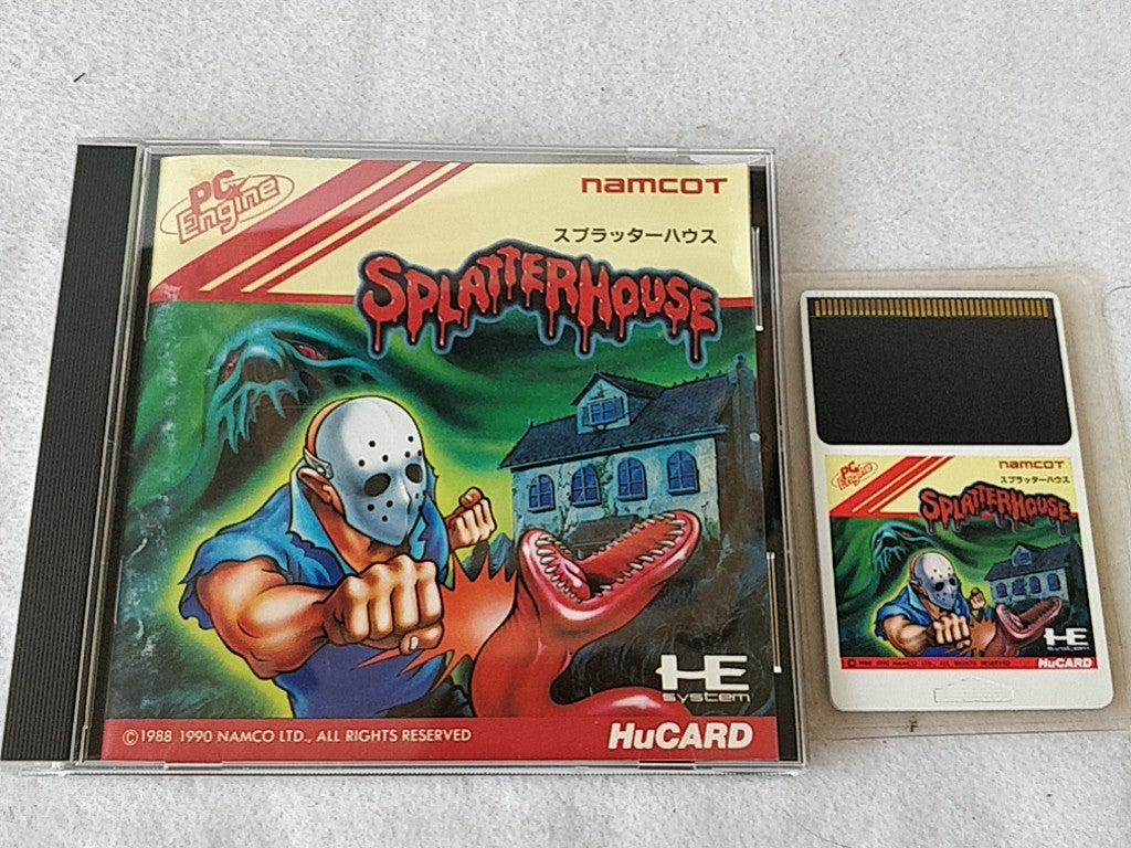 1024x768 SPLATTER HOUSE NEC PC Engine TurboGrafx 16 PCE Hu Card, Manual, Case Set