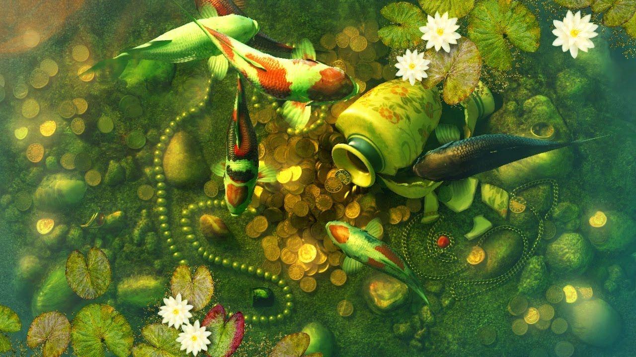 koi pond desktop wallpaper