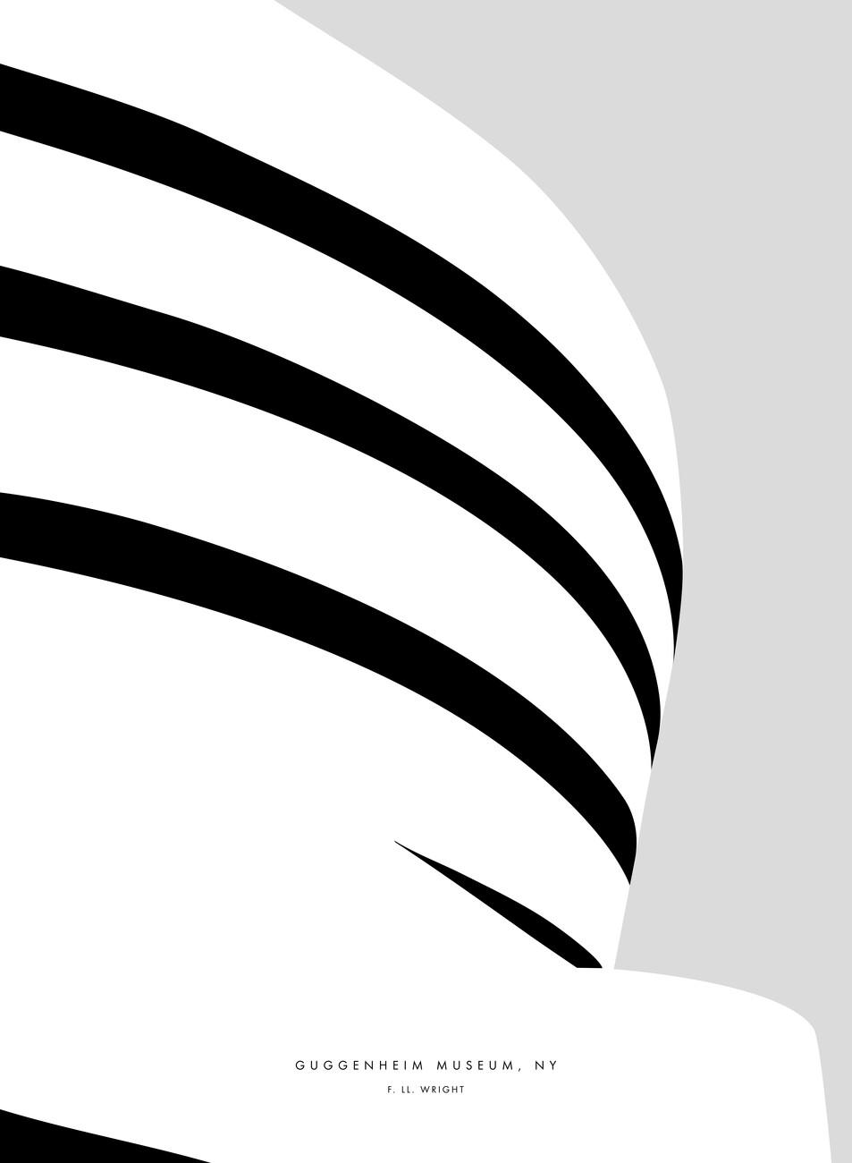 953x1300 Minimal Guggenheim museum NY illustration Wall Mural