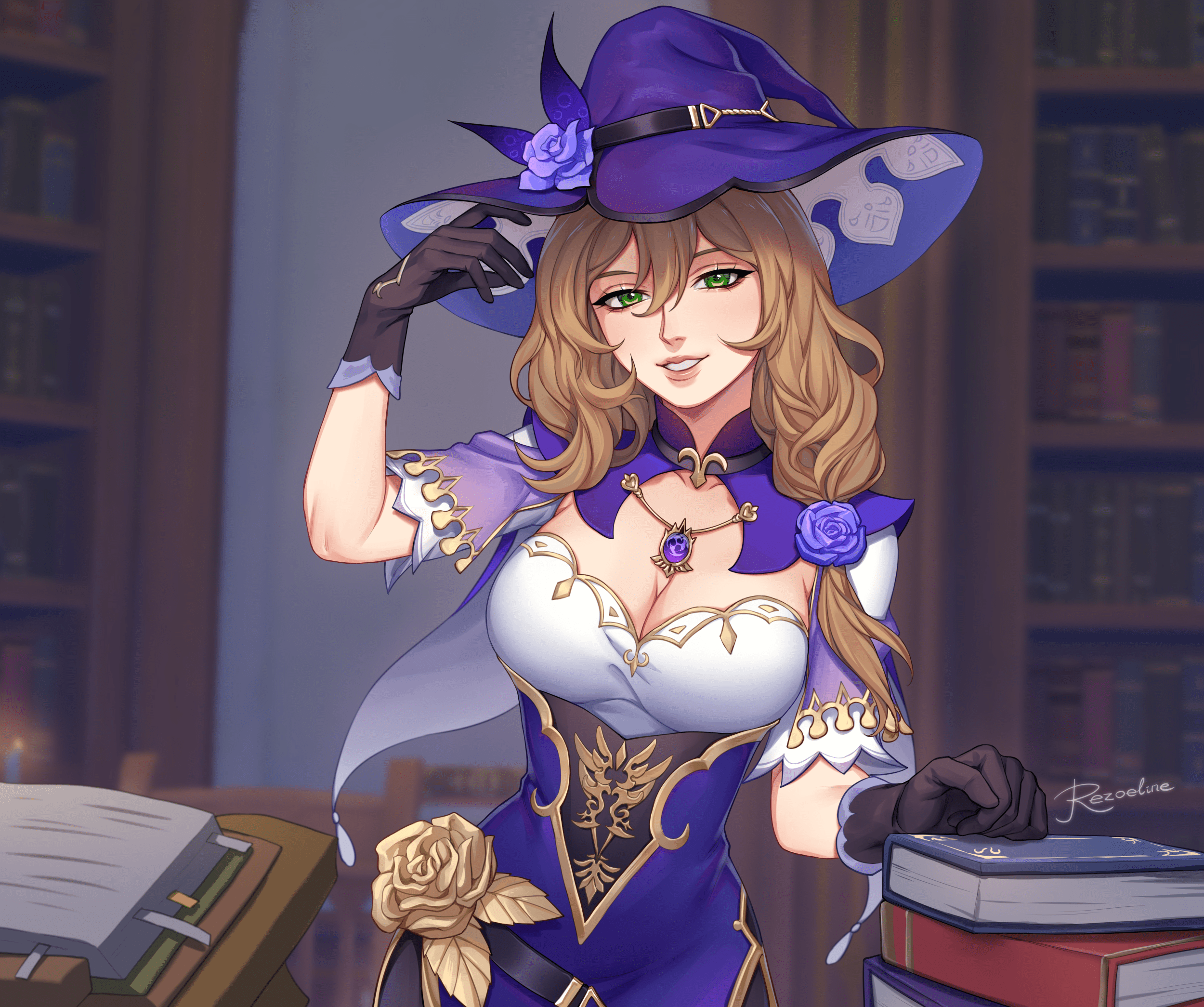 2500x2090 Lisa Genshin Impact Wallpaper:2500x2090