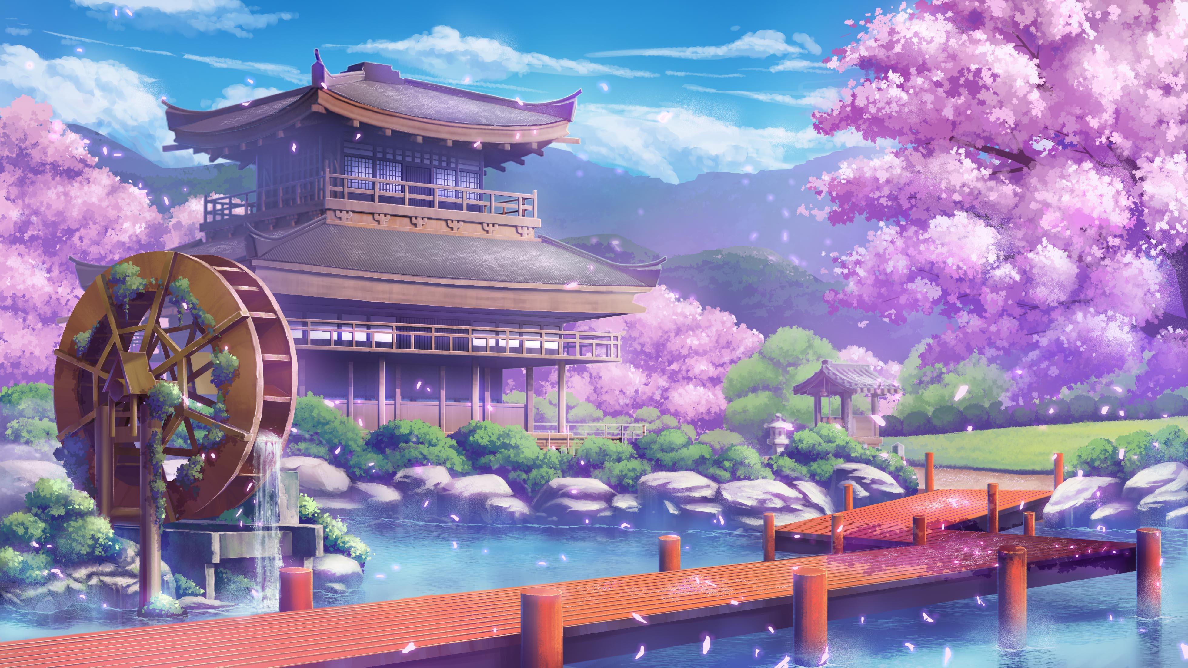 3920x2206 4K Anime House Wallpaper and Background Image