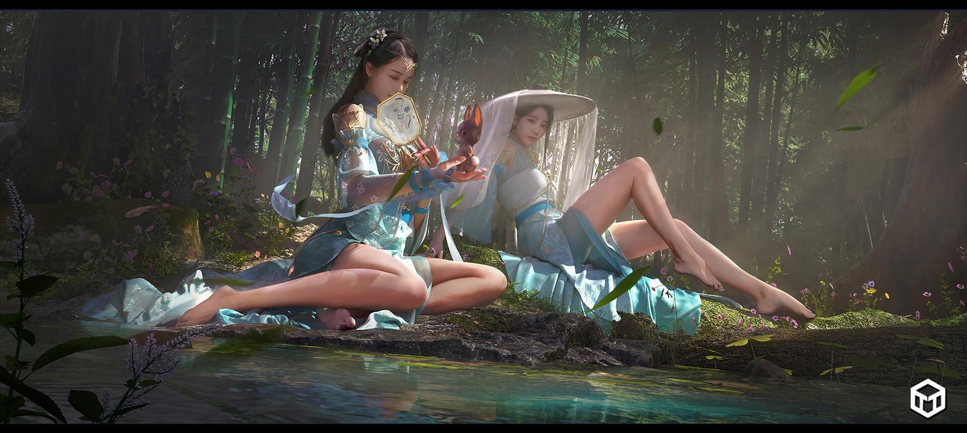 1920x860 fantasy girl, xianxia, Chinese clothing, Chinese dress, fantasy art, WuXia, Xia_Ke-「China」, Gallery HD Wallpaper