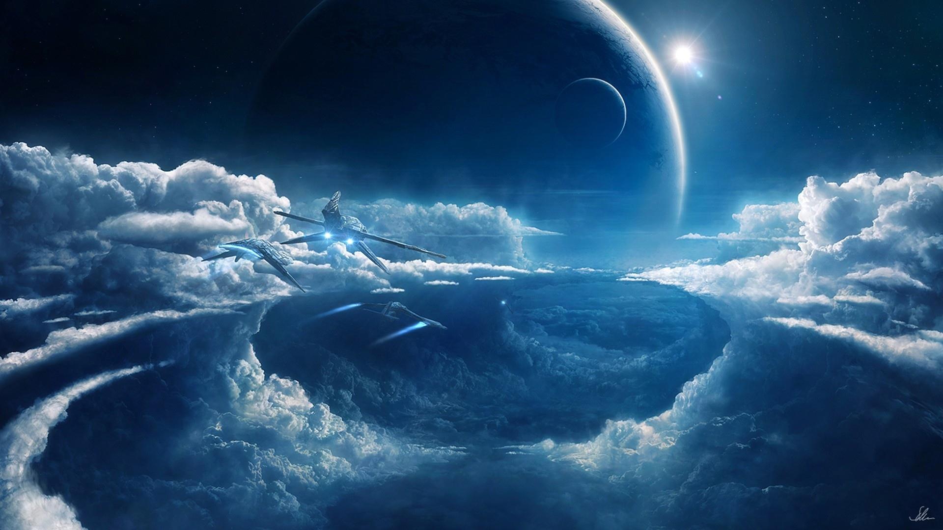 1920x1080 Free download sci fi science futuristic spaceship spacecraft sky clouds flight [1920x1080] for your Desktop, Mobile & Tablet. Explore Space Sci Fi Wallpaper. Sci Fi Background, Sci Fi Wallpaper