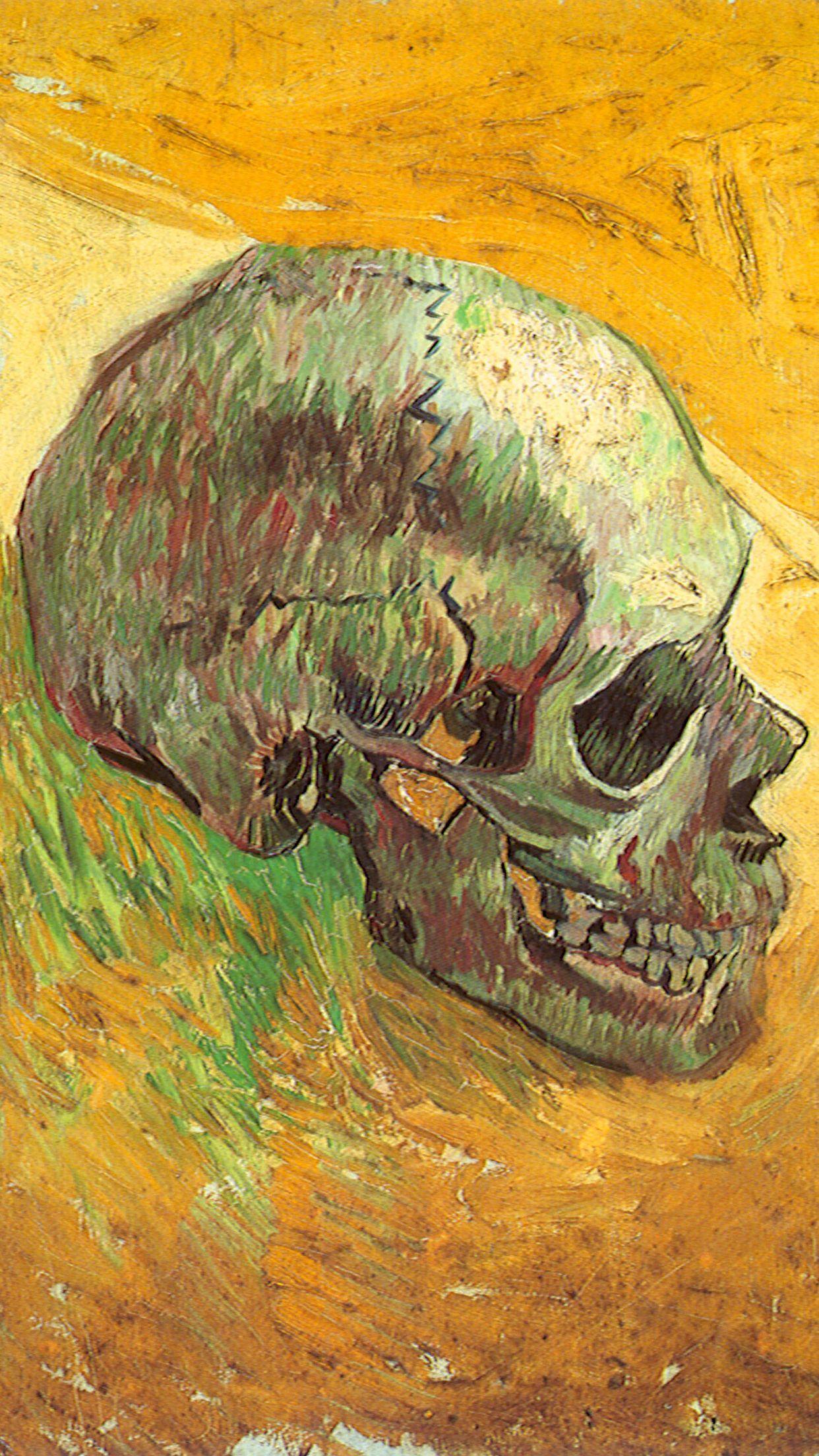 1242x2208 Van Gogh skull Wallpaper for iPhone X, 6