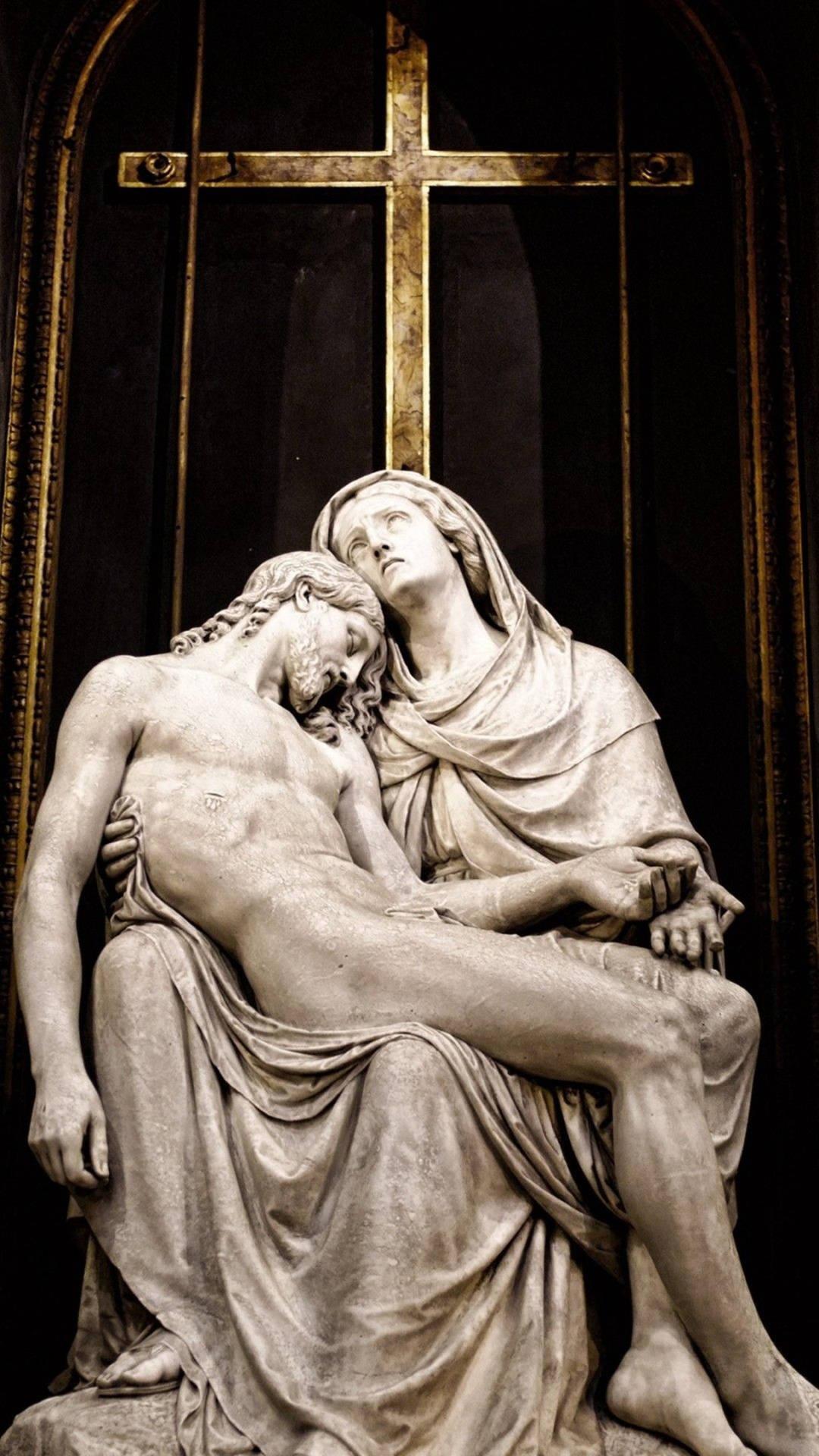 1080x1920 Download The Pietà Jesus 4K iPhone Wallpaper