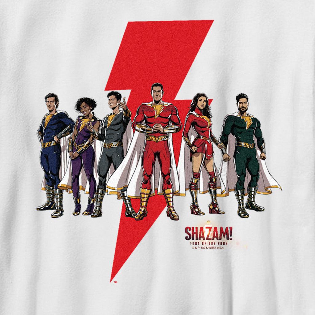 1024x1024 Boy's Shazam! Fury Of The Gods Heroes Group Portrait T Shirt